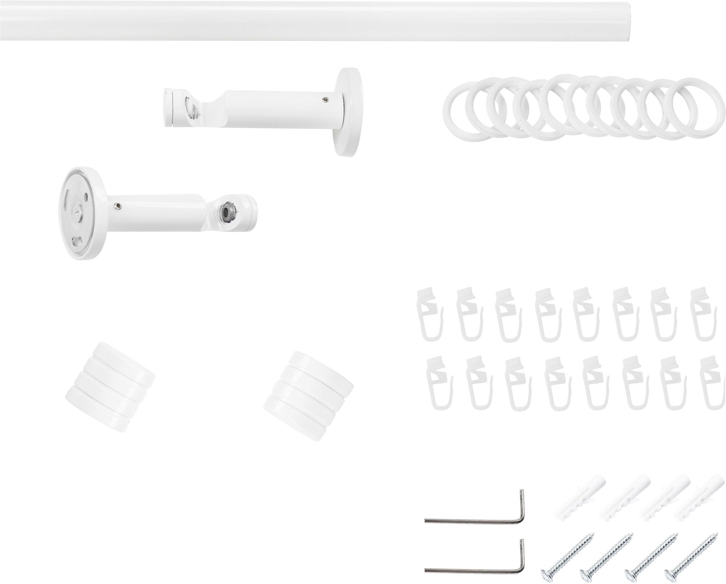 SN DECO GROUP Tringle à rideaux »Gardinenstange Lille Ø 19 mm, 1-läufig, Fixmass, verschraubt« Ø 19 mm Fixmass;kürzbar