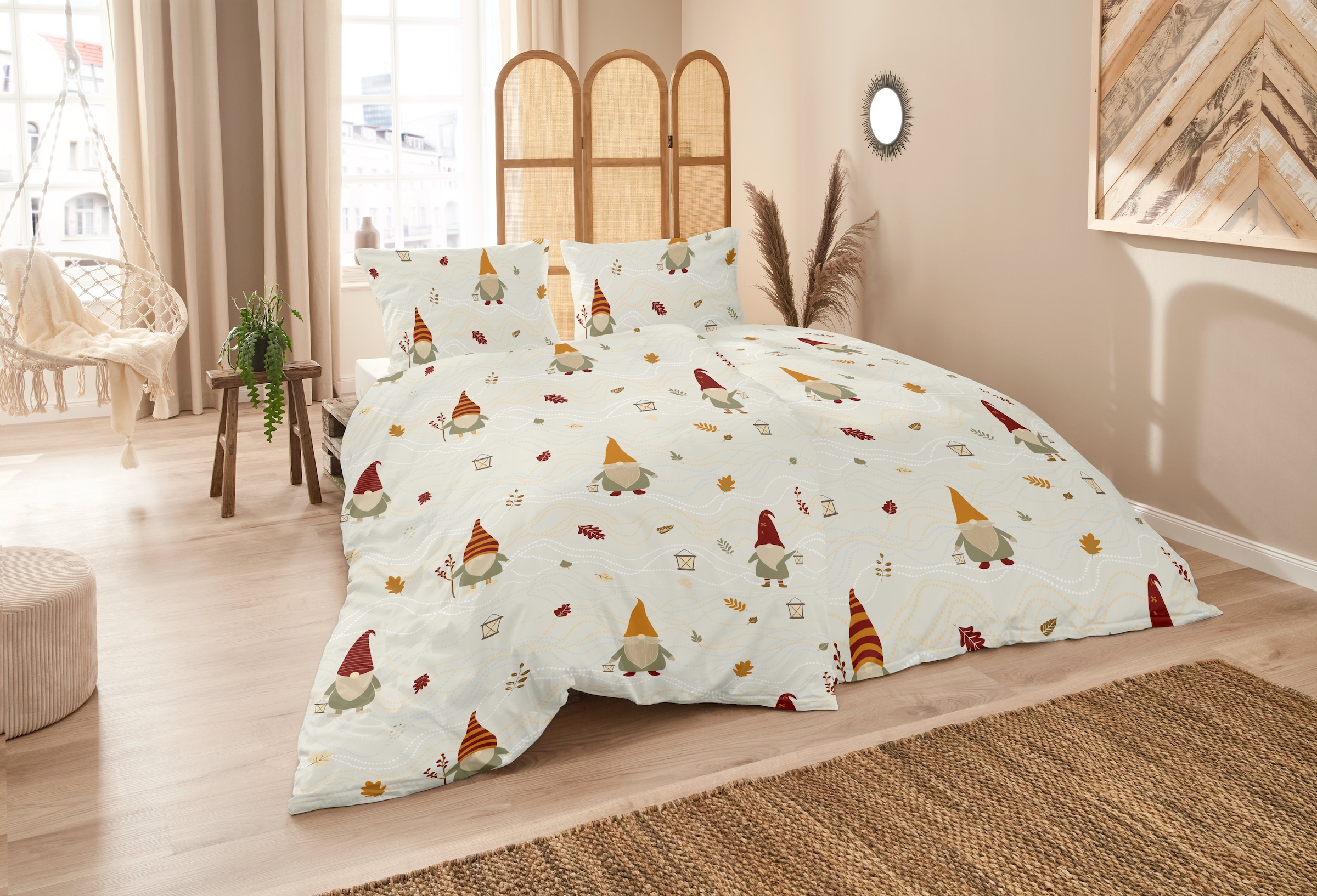 Primera Linge de lit »Feinbiber-Bettwäsche Wichtel« 2 cuis avec motif lutins