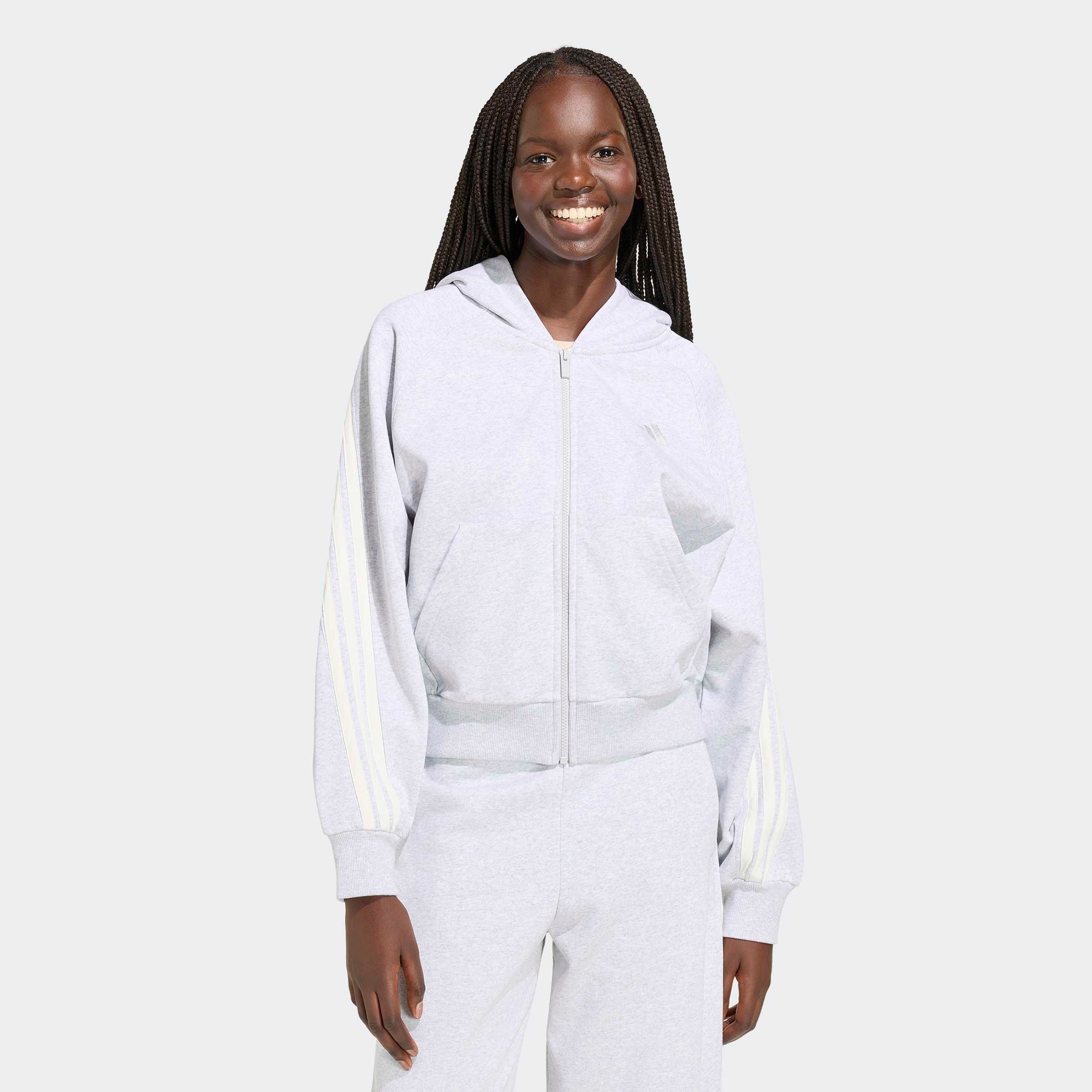 adidas Sportswear Kapuzensweatshirt »ADIDAS KIT 3-STREIFEN MIT DURCHGEHENDEM REISSVERSCHLUSS«, für Erwachsene, mit Kapuze, in normaler Länge
