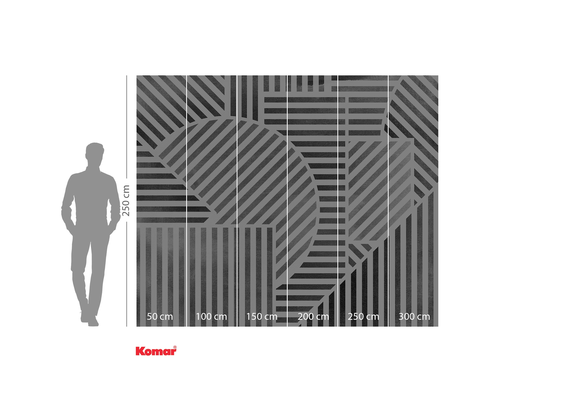 Komar Fototapete »Komar Vlies Fototapete - Jeux de Lignes - Grösse 300 x 250 cm« bedruckt glatt