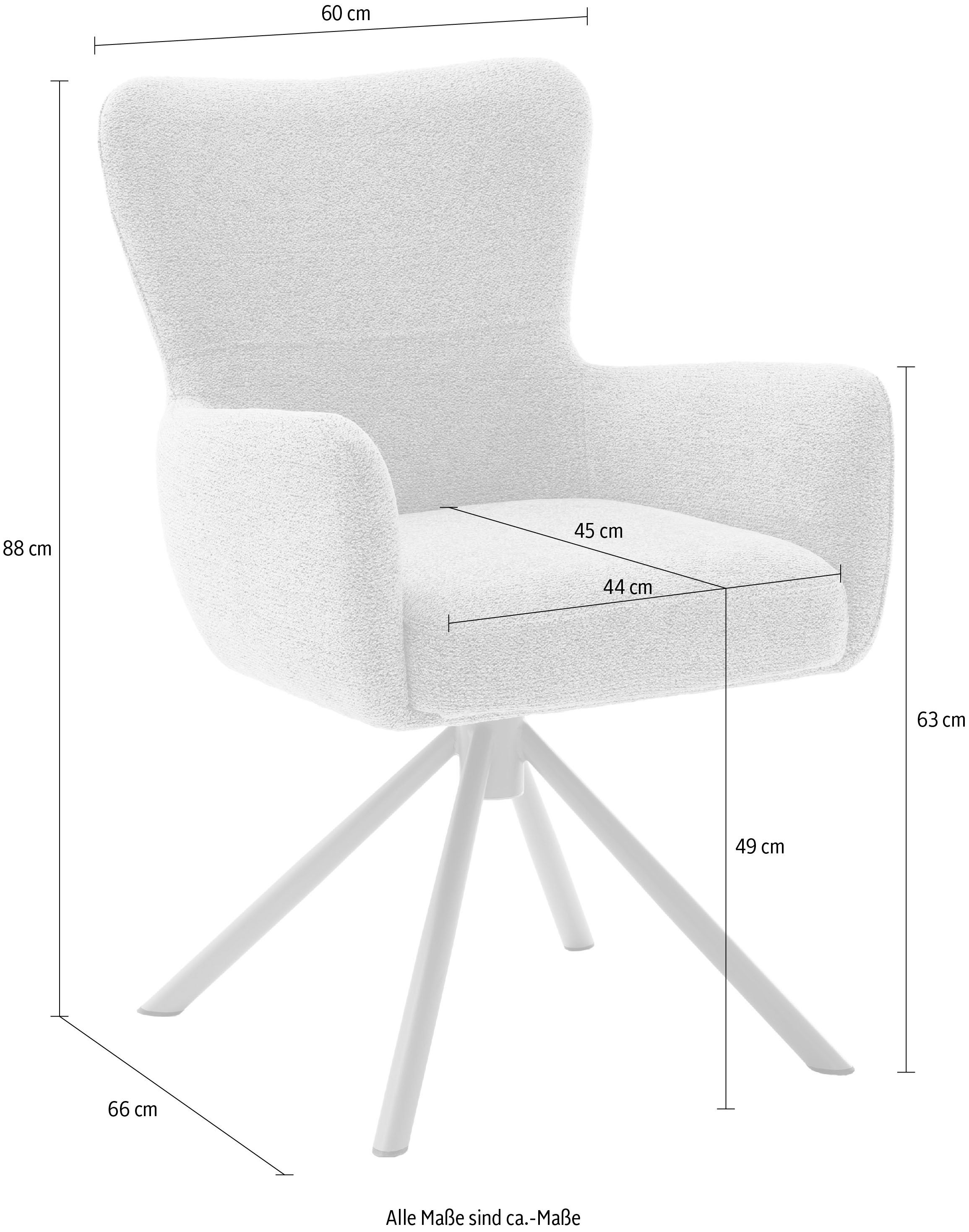 MCA furniture Chaise à 4 pieds (Ensemble) 2 cuisTaschenfederkern, 360° drehbar