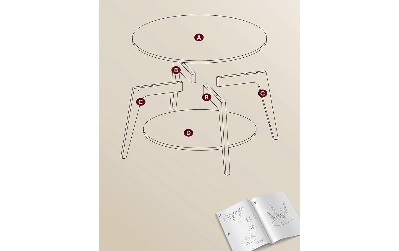VASAGLE Couchtisch »VASAGLE 80 x 45 cm« 1 Stk. tlg.