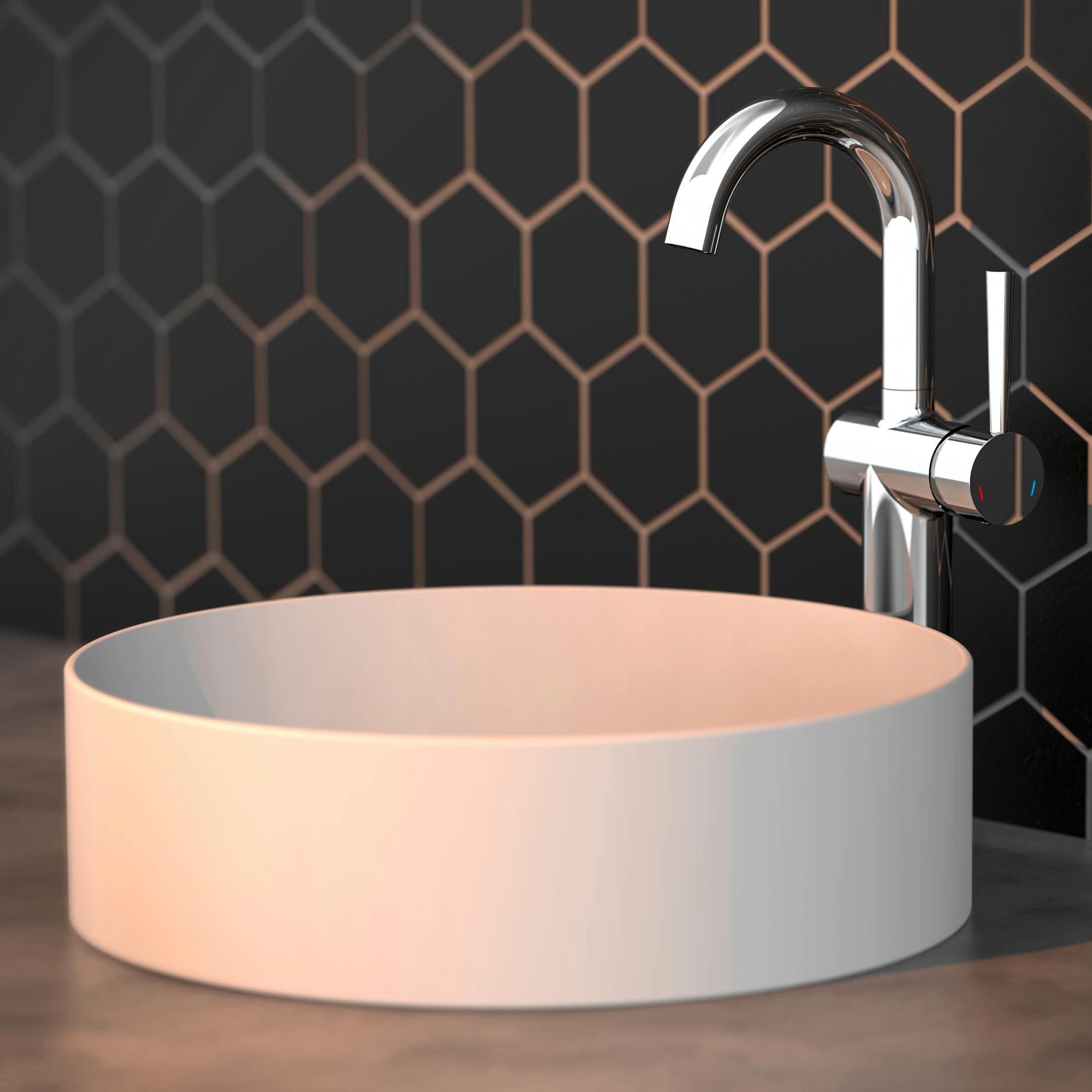 Schütte Waschtischarmatur »Cornwall« Design Wasserhahn Bad für Aufsatz-Waschbecken, Mischbatterie, Chrom