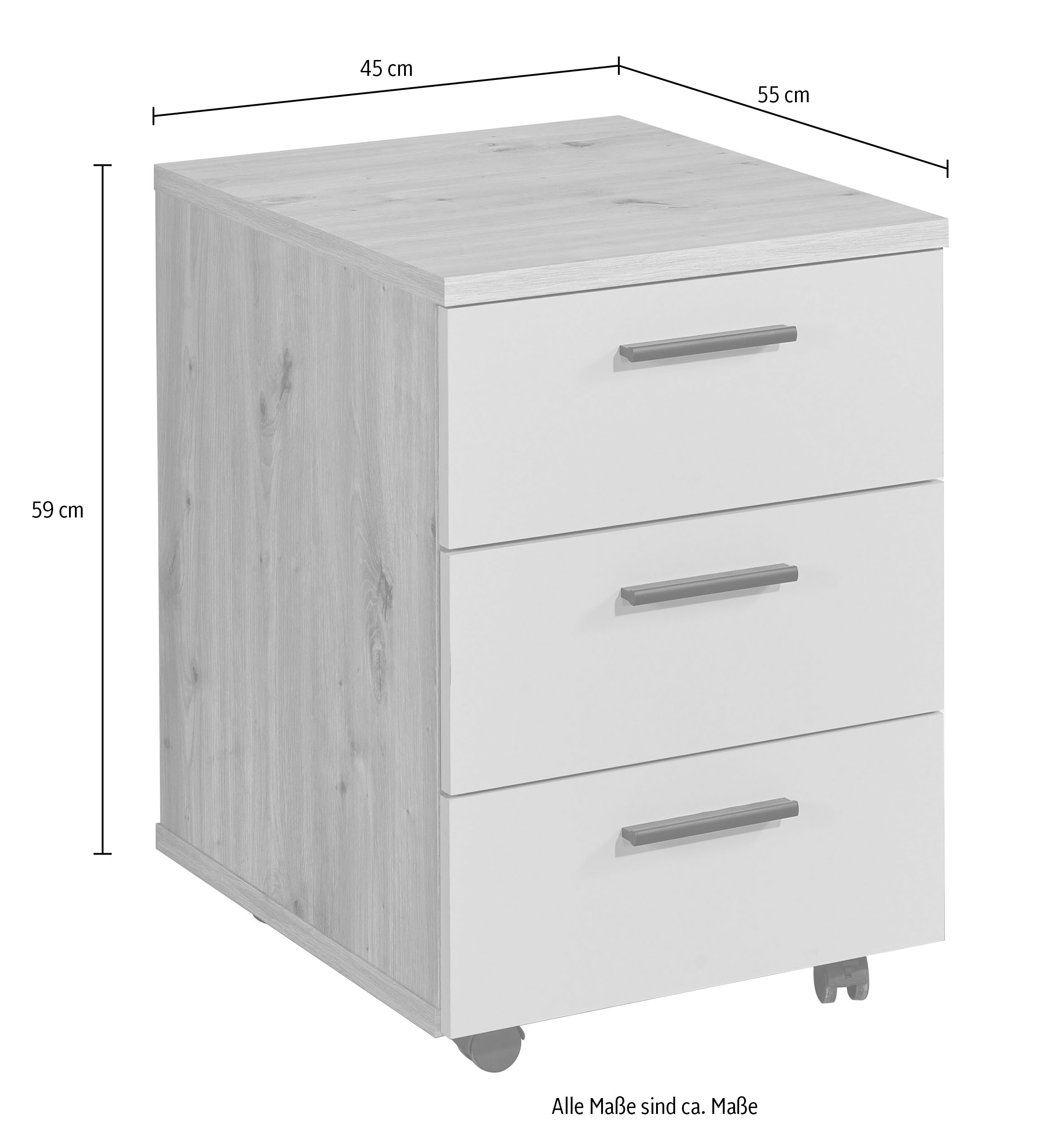 BEGA OFFICE Rollcontainer »Kanada, BxHxT 45x59x55 cm« 1 Stk. tlg. Breite 45cm, Schubkästen mit Softclose