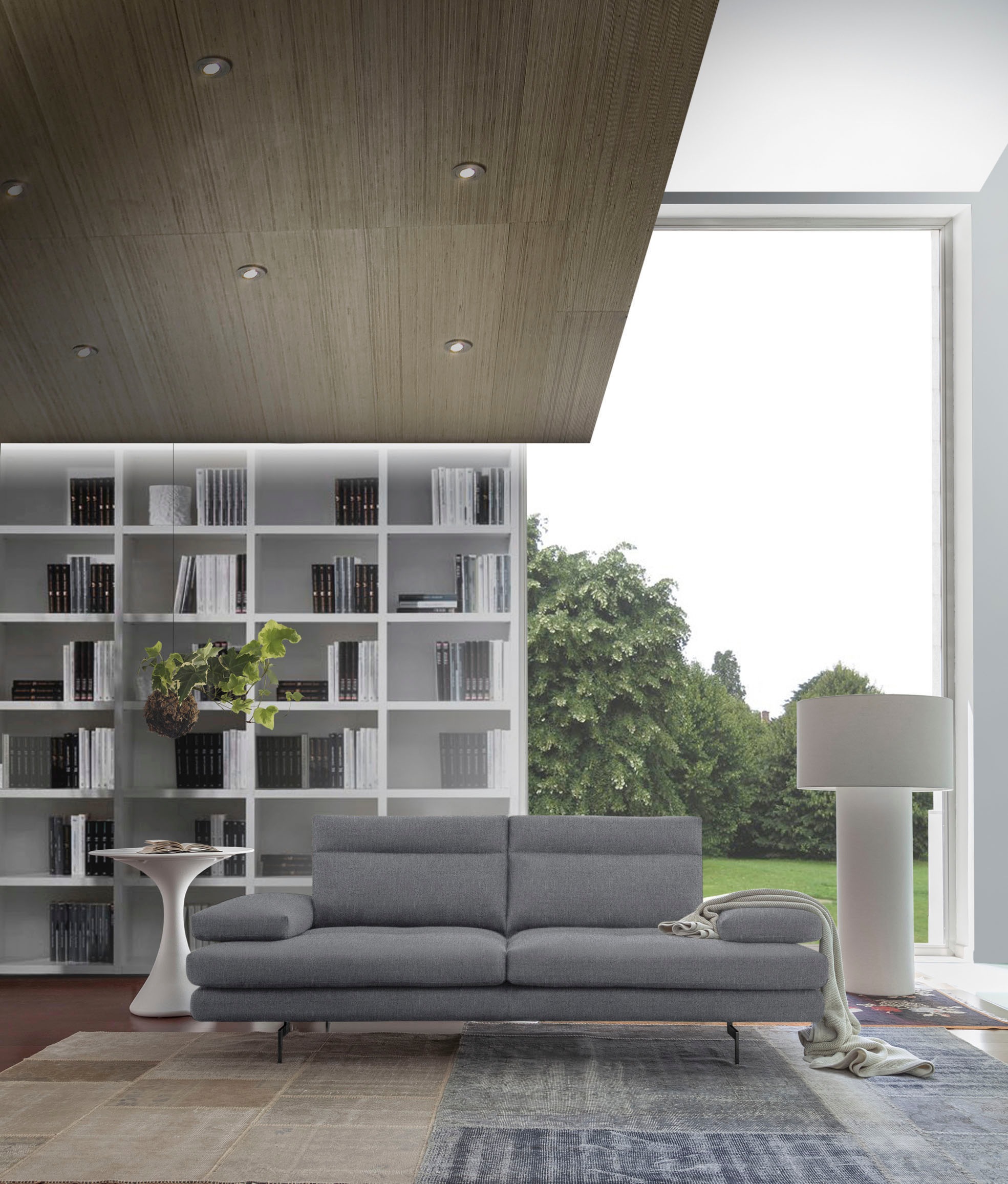CALIA ITALIA 3,5-places »Toby Wing, 228 cm breit, italienisches Designsofa, Megasofa« incl. réglage de la profondeur d'assise et fonction accoudoir, pieds noir mat
