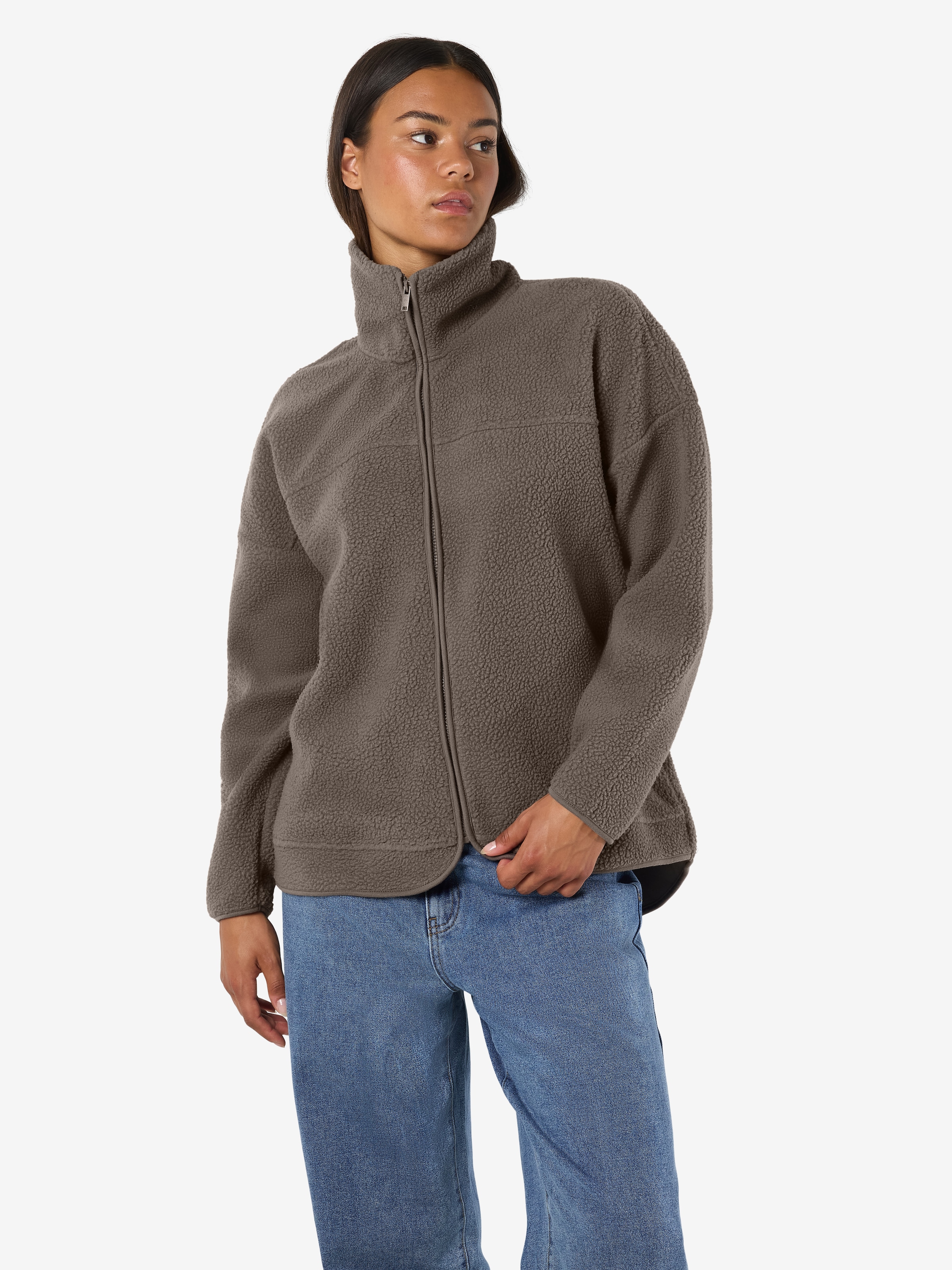 Noisy may Veste polaire »NMCOZY L/S ZIP SWEATER JRS NOOS« Polyester, relaxed fit