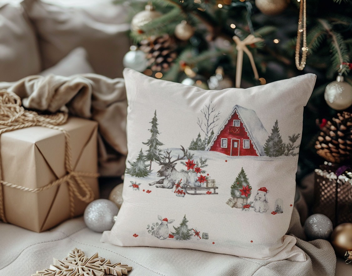 my home Coussin décoratif »Lealux« ohne Füllung, 40 x 40 cm, weihnachtlich, Weihnachtsdeko