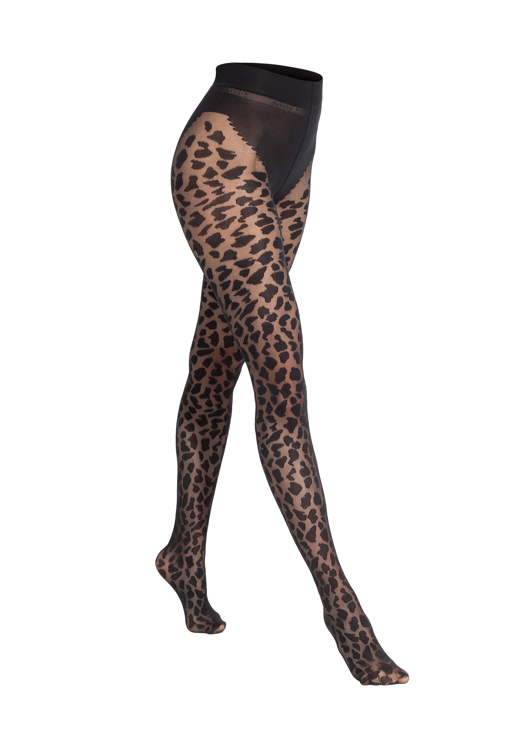 JOOP! Collants fins 30 DEN mit Leopardenmuster im Mesh-Look