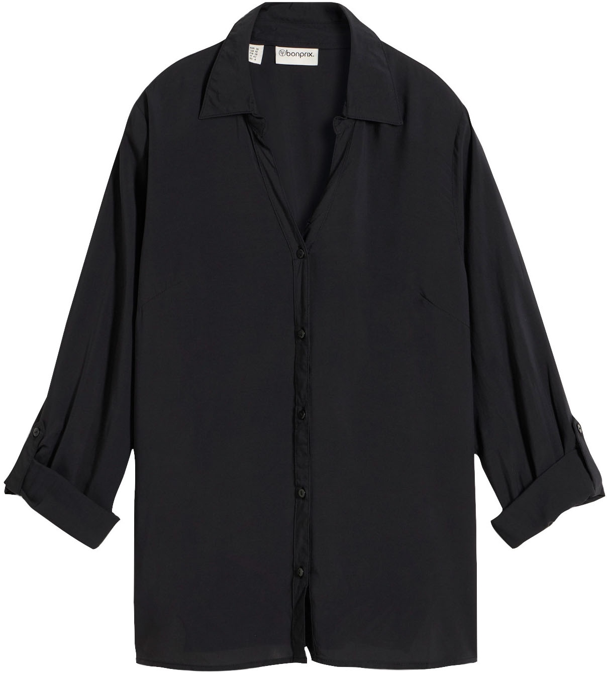 bonprix Blouse à manches longues figurumspielende Passform, für Casualmode, aus Viskose