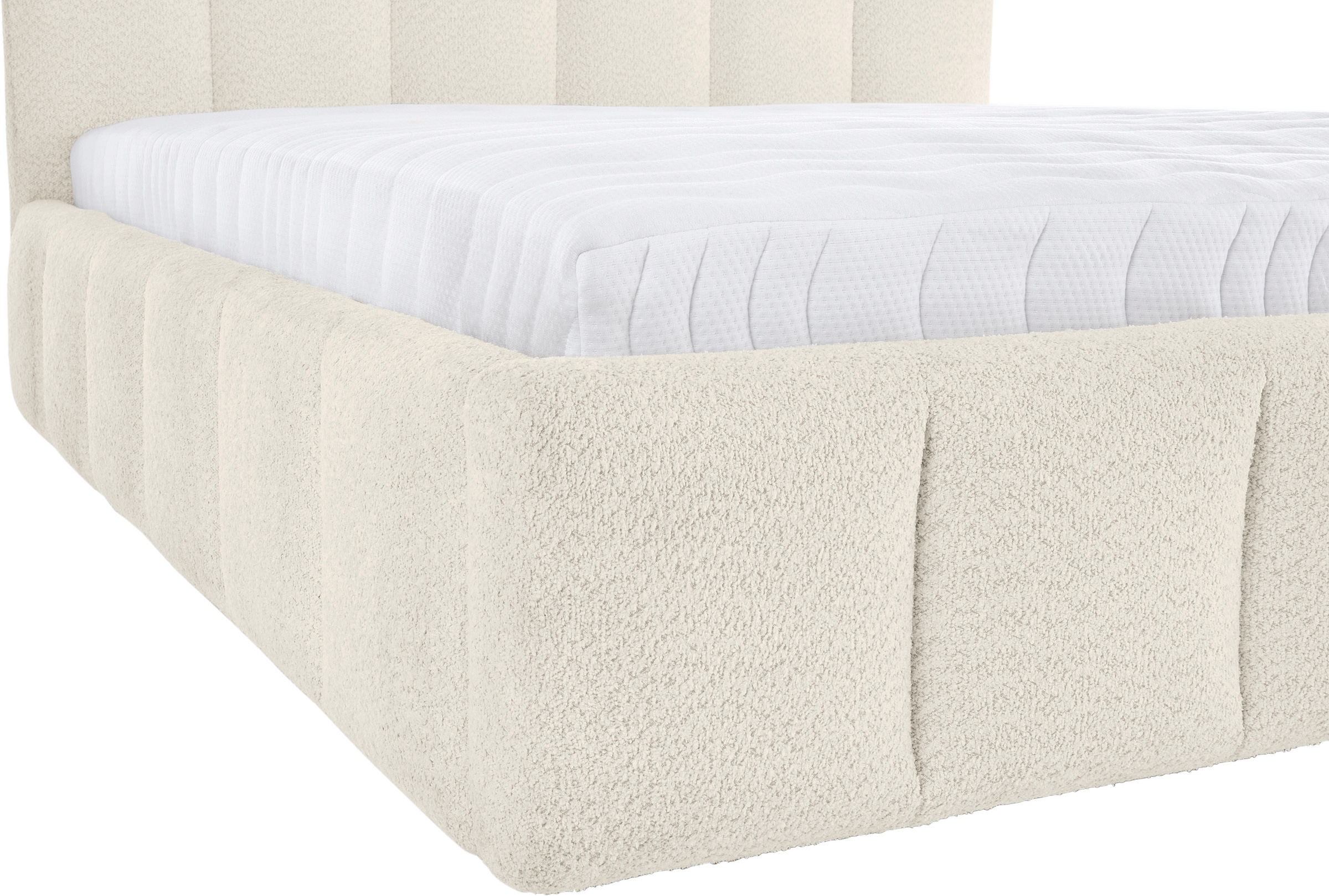 homsy by Ana Johnson Polsterbett »Somny wahlweise mit Bettkasten, erhältlich in verschiedenen Breiten« luxurious gepolstertes Kopfteil und Rahmen, Bezug mit Bouclécharakter