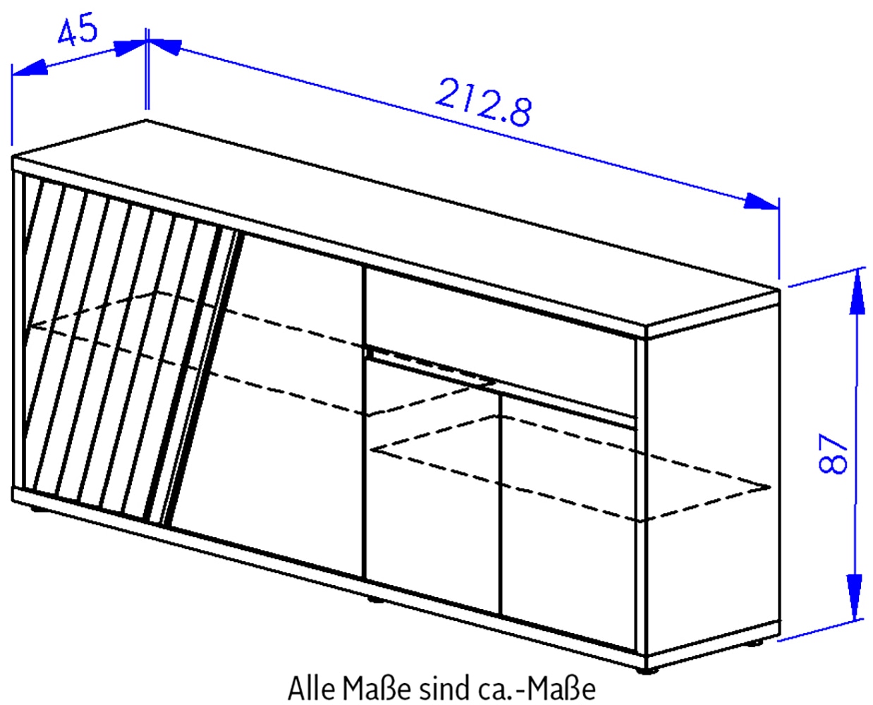 Gami Sideboard »EPURA« Sideboard 4 Türen 1 Schublade