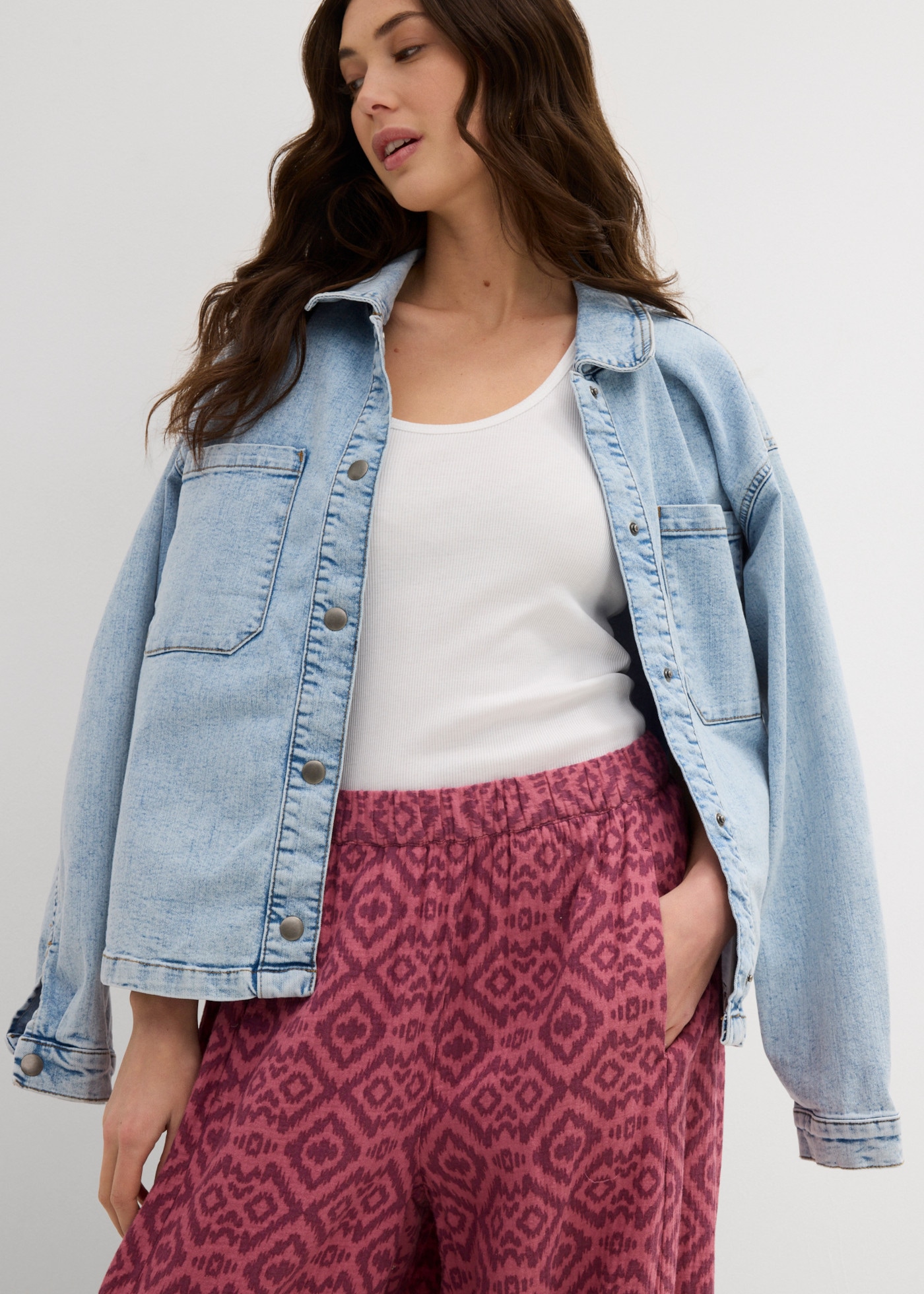 bonprix Pantalon bouffant  Coupe ample, jambe large, en coton pur