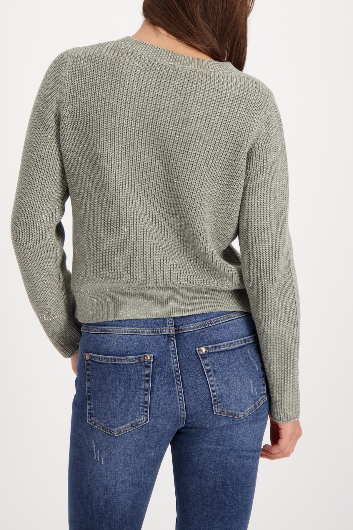 Monari Pull en tricot »Pullover Schmuck + Lurex« Regular fit mit Rundhalsausschnitt