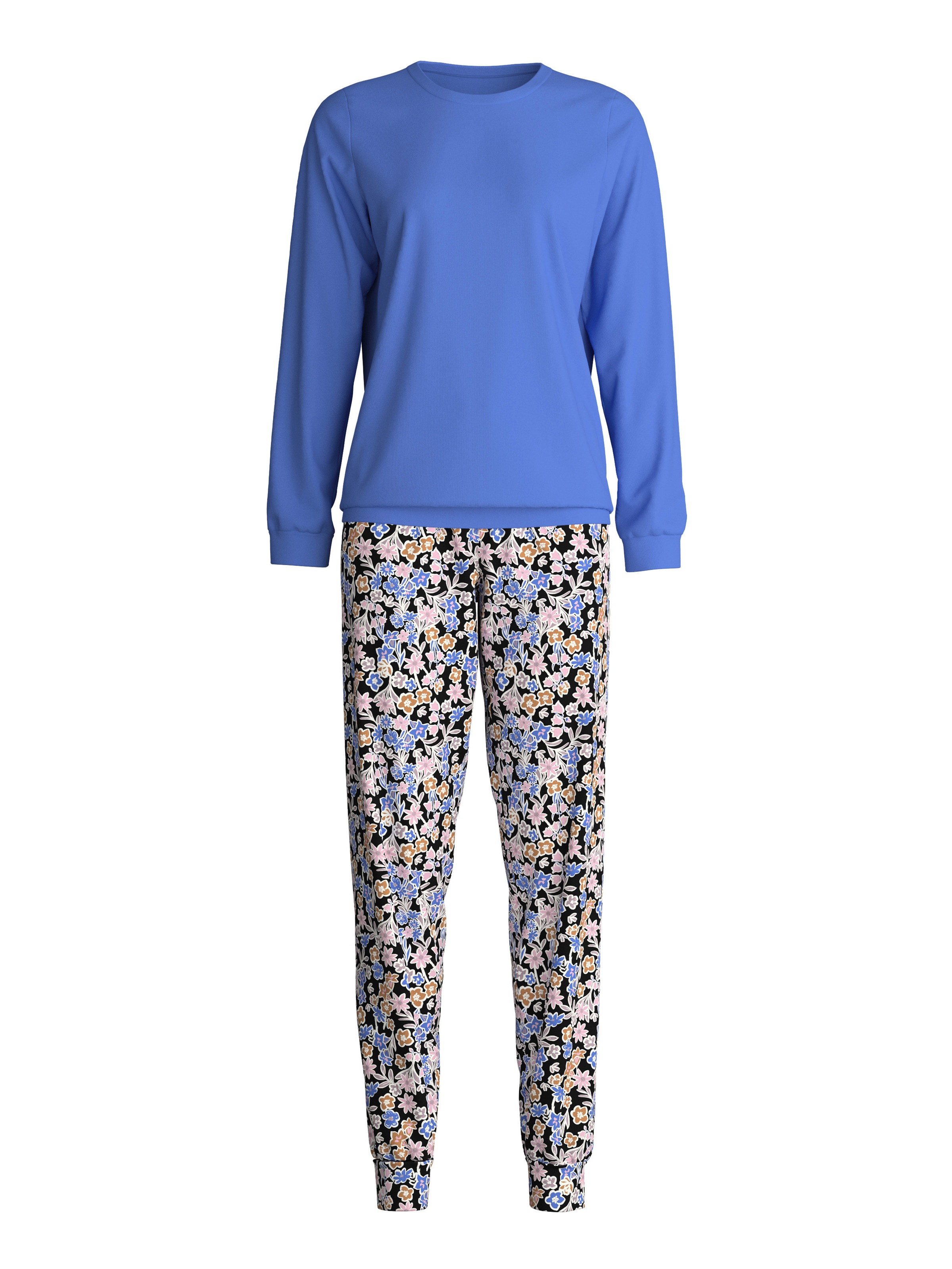 CALIDA Pyjama »Flower Dreams« 2 manches longues, col rond, qualité interlock, doux, confortable