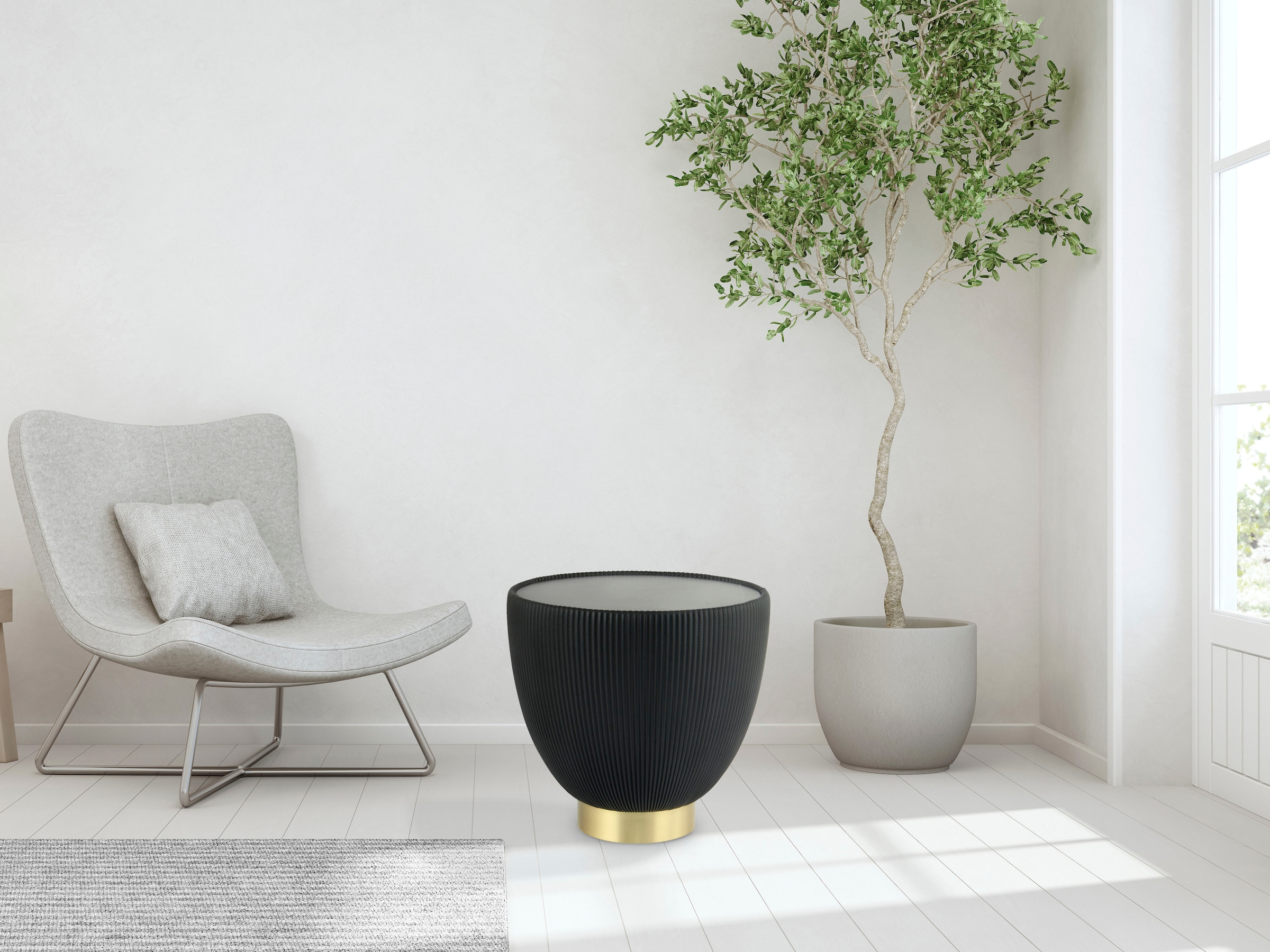 Kayoom Table d'appoint »Jokai 125, praktische Ablagefläche, robust, Eisengestell« 1 cuis tlg. dekorativ, stilvoll, robust, gesinterte Steinplatte