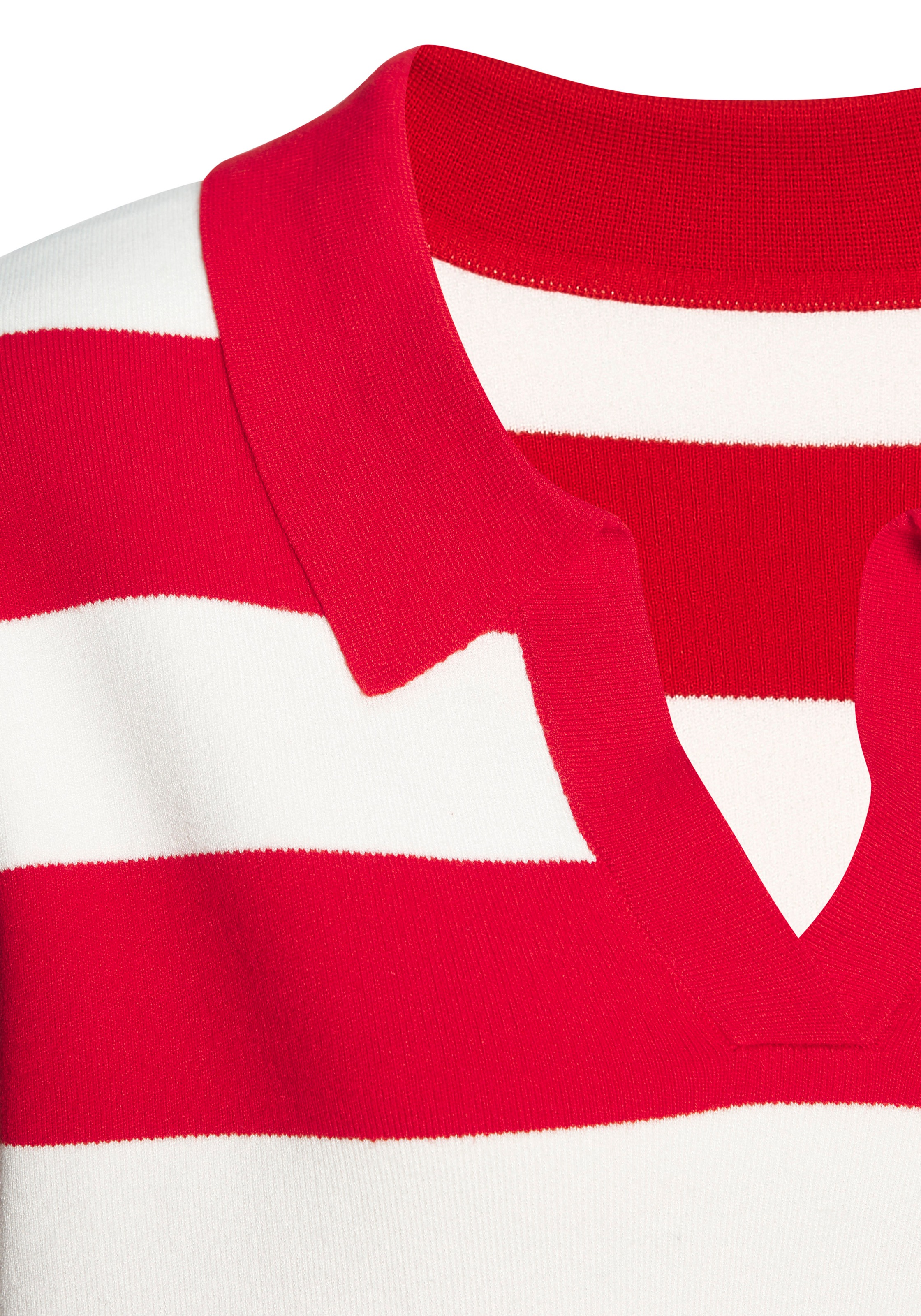 LASCANA Pull à col polo à rayures larges, pull tricoté, style casual-sportif