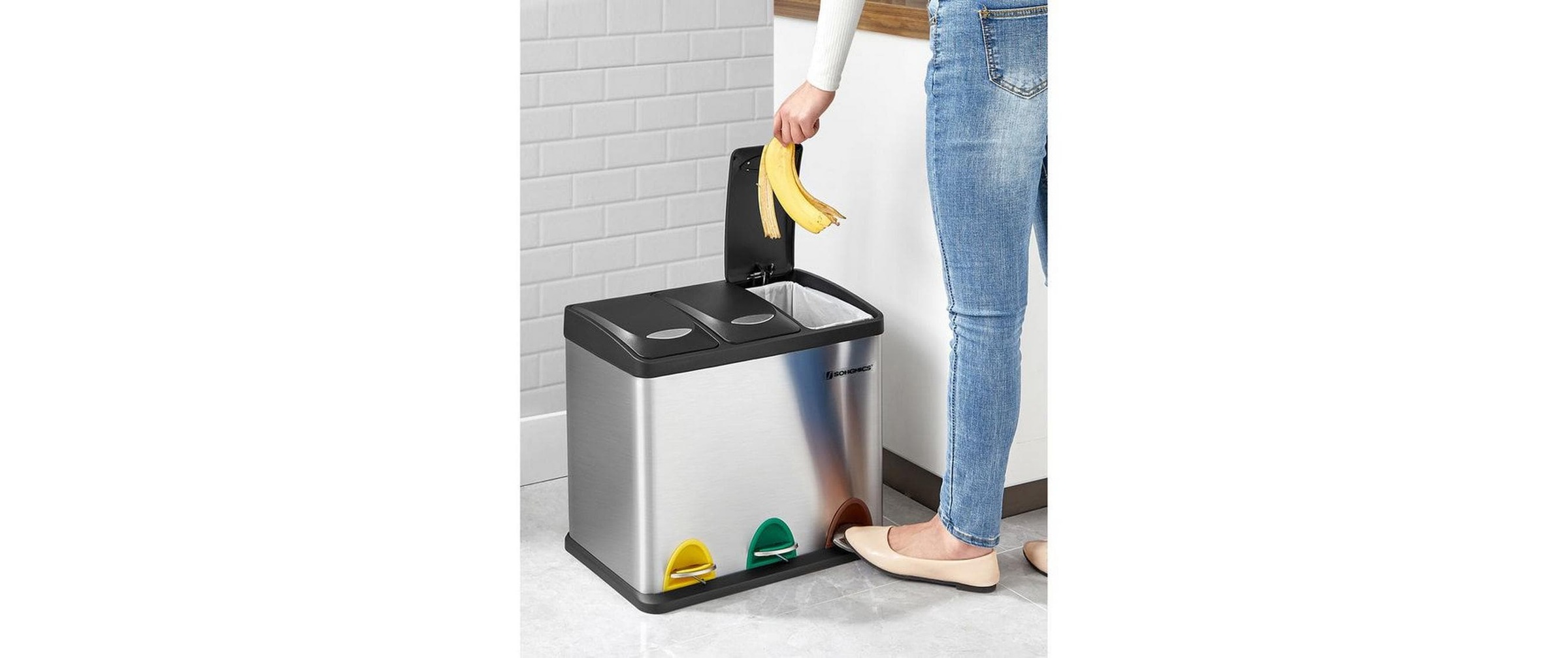 SONGMICS Mülleimer »24 l« 3 Behälter