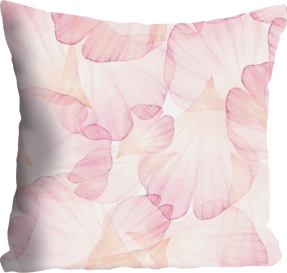 queence Dekokissen »Ella« mit Ginkoblättern, Kissenhülle ohne Füllung, 1 Stück