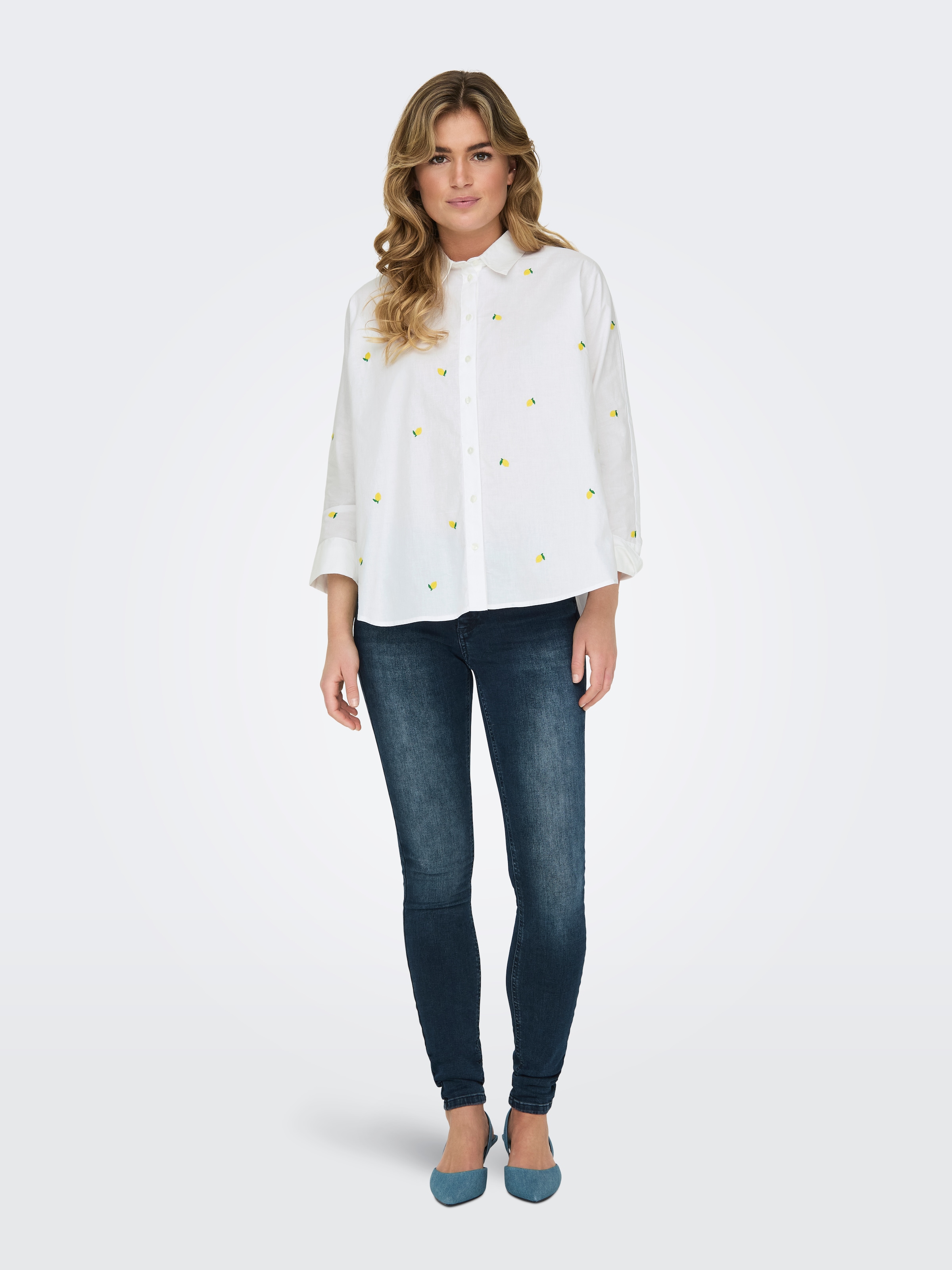 ONLY Blouse chemise »ONLNEW LINA GRACE LS EMB SHIRT NOOS WVN«