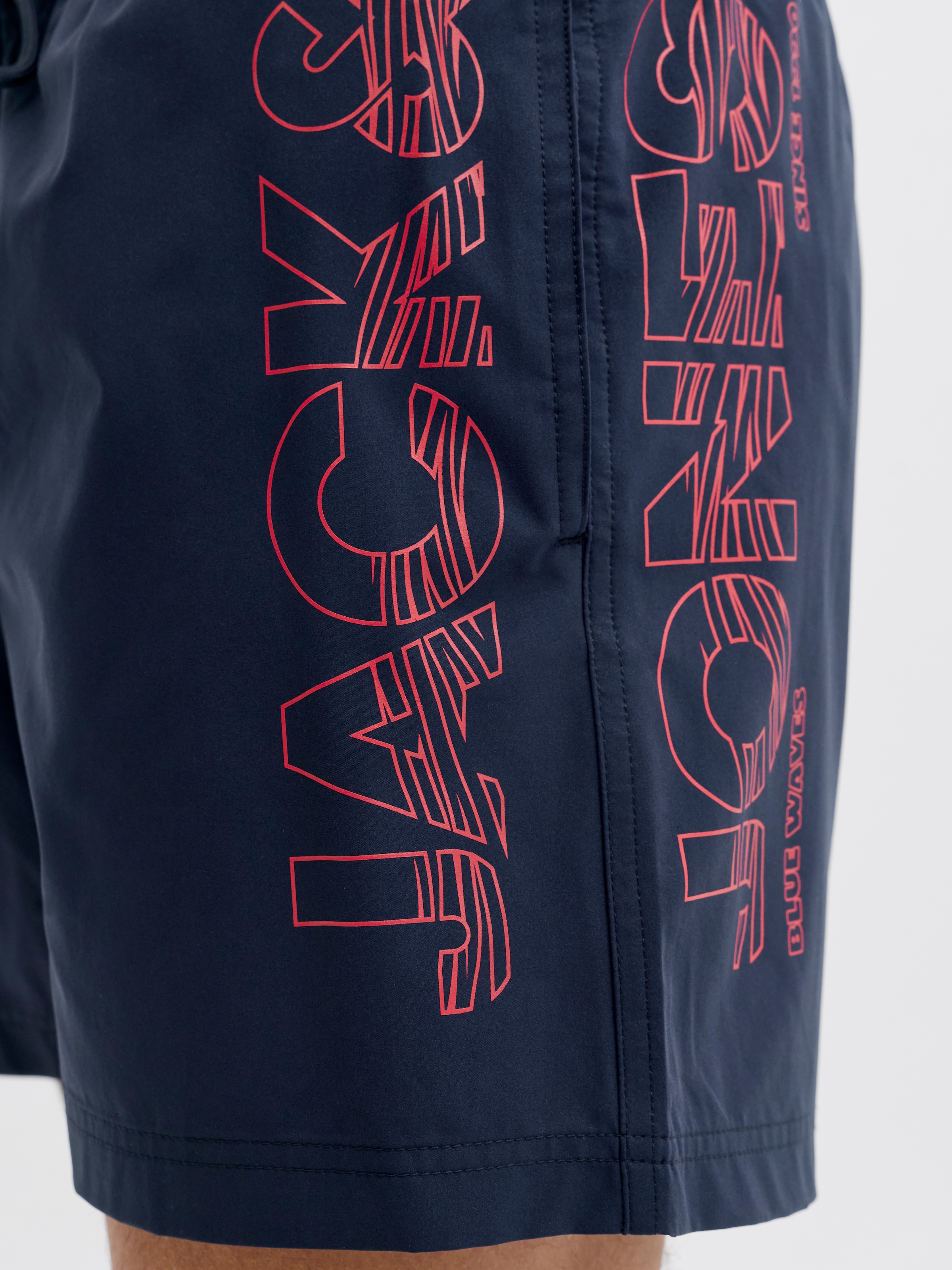 Jack & Jones PlusSize Short de bain »JPSTMAUI WAVE LOGO SWIM SHORTS SN PLS« Fibres synthétiques, avec ceinture élastique, coupe normale