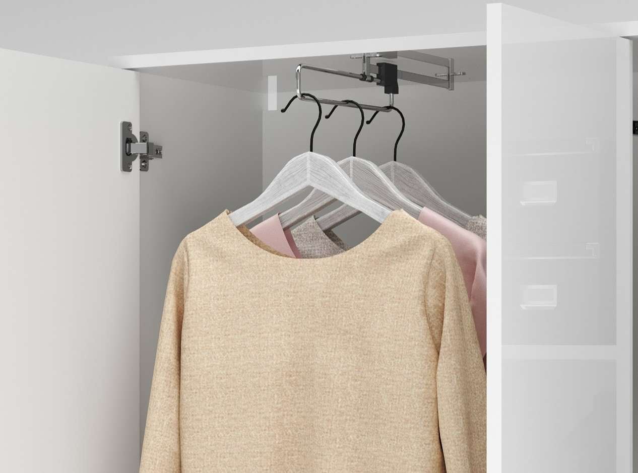 Home affaire Armoire multi-usages »JOLLY, Stauraumschrank , Breite 72,5 cm , Höhe 178 cm« 1 cuis tlg. 2 Türen, 4 Einlegeböden,1 Auszugsstange - Schrank hochglanz lackiert