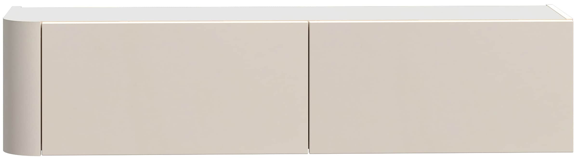 FORTE Étagère murale L/H/P 128,6/30,1/34 cm, abattants, façade sans poignée