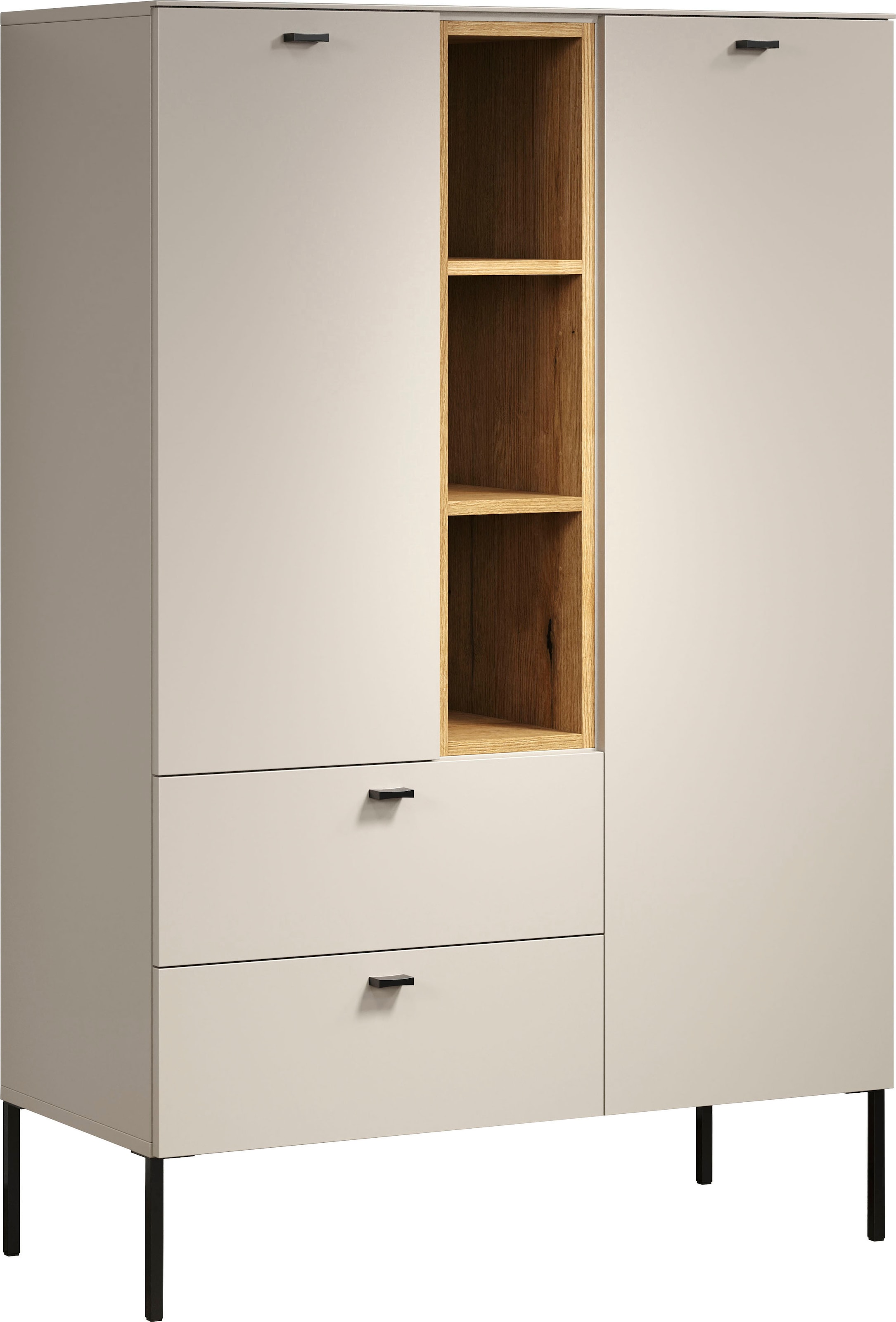 Home affaire Buffet haut »San Pedro« 1 cuis tlg. Highboard, 2 Türen, 2 Schubkasten & Soft-Close - (B/T/H) 93/42/140 cm