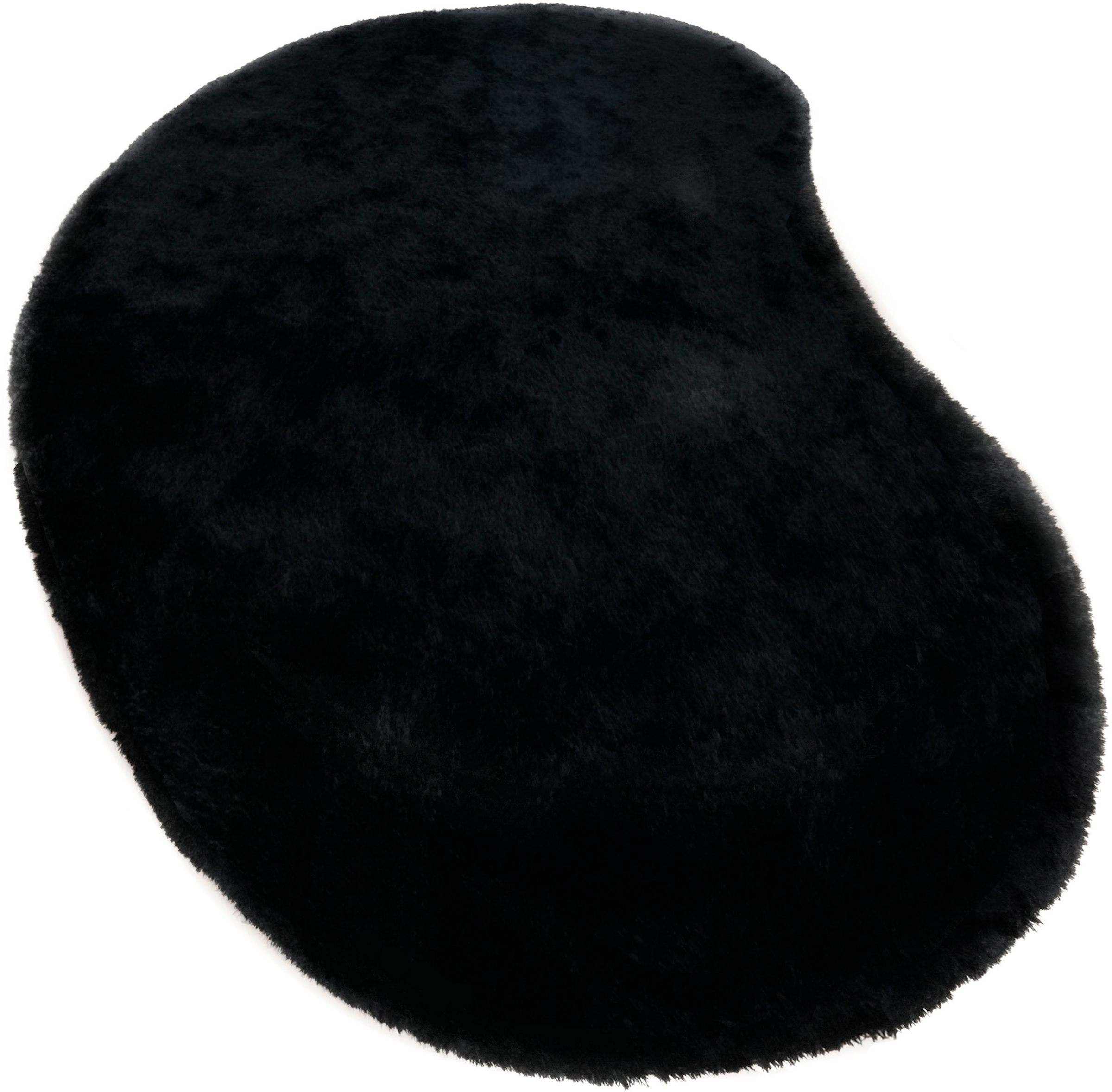 Bruno Banani Hochflor-Teppich »Dana Bean shape, besondere Form, weich, Mikrofaser Teppiche« U-förmig 30 mm Höhe organische Form, uni, Wohnzimmer, Schlafzimmer, Esszimmer