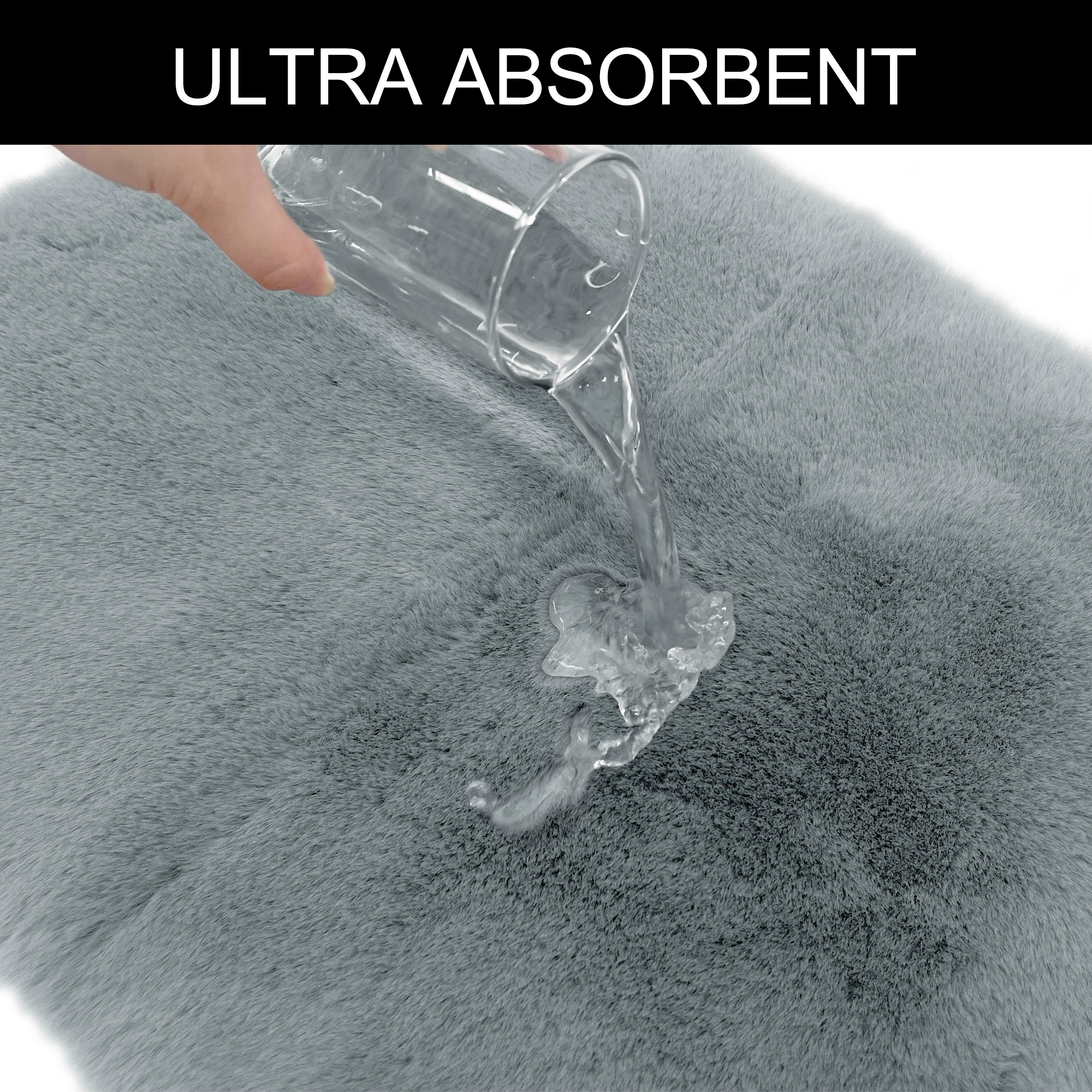 my home Badematte »Valeria, Kaninchenfell-Haptik« Höhe 20 mm rutschhemmend beschichtet fussbodenheizungsgeeignet | strapazierfähig Kunstfell, weicher Badteppich