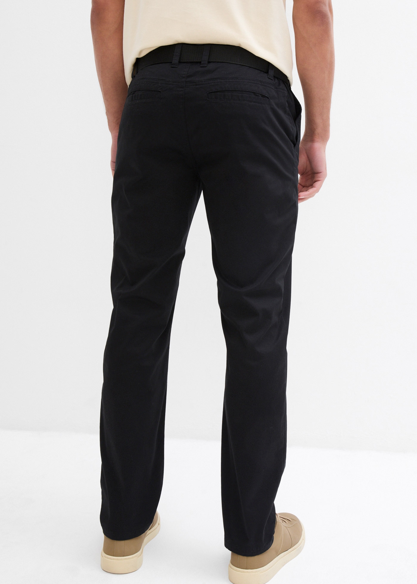 bonprix Chinos  aus Baumwolle mit Elasthan-Anteil, seitlicher Gummizug in der Taille