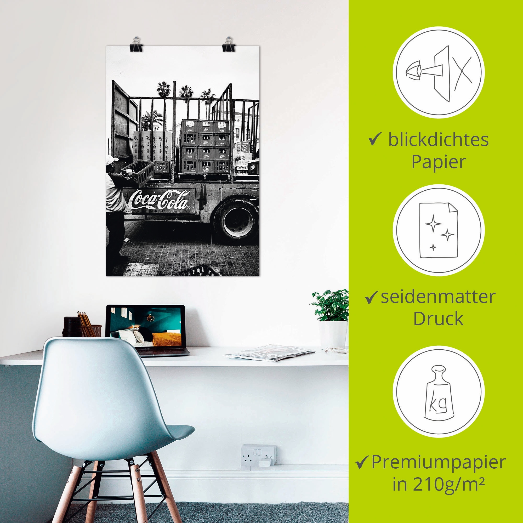 Artland Fresque murale »CocaCola-LKW in El Jadida - Marokko« 1 cuis tlg. als Alubild, Outdoorbild, Leinwandbild, Poster, Wandaufkleber