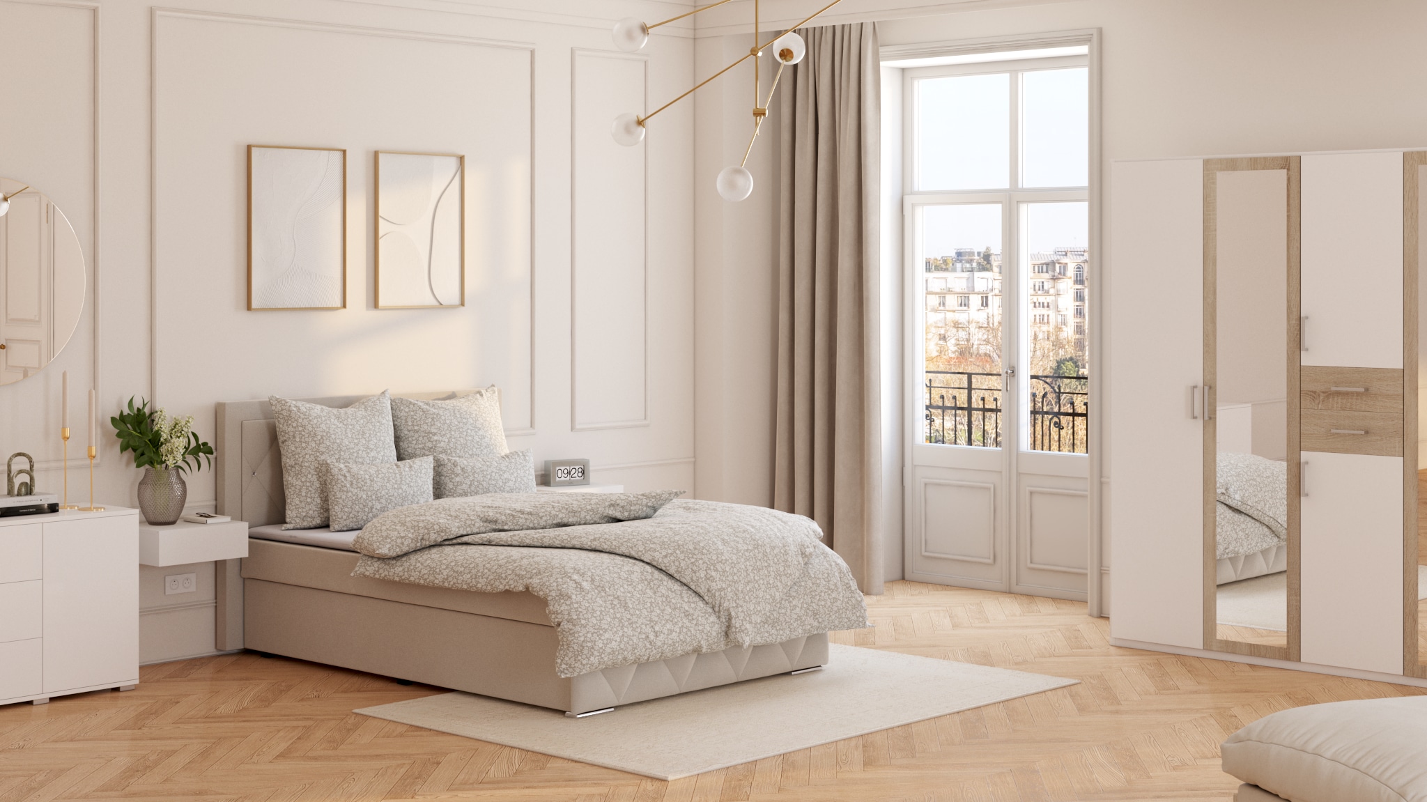 Loevschall Miroir mural »Refine Wandspiegel rund – stilvoller Designspiegel mit edlem Rahmen,« in mehreren Grössen & Farben für Bad, Schlafzimmer & Flur