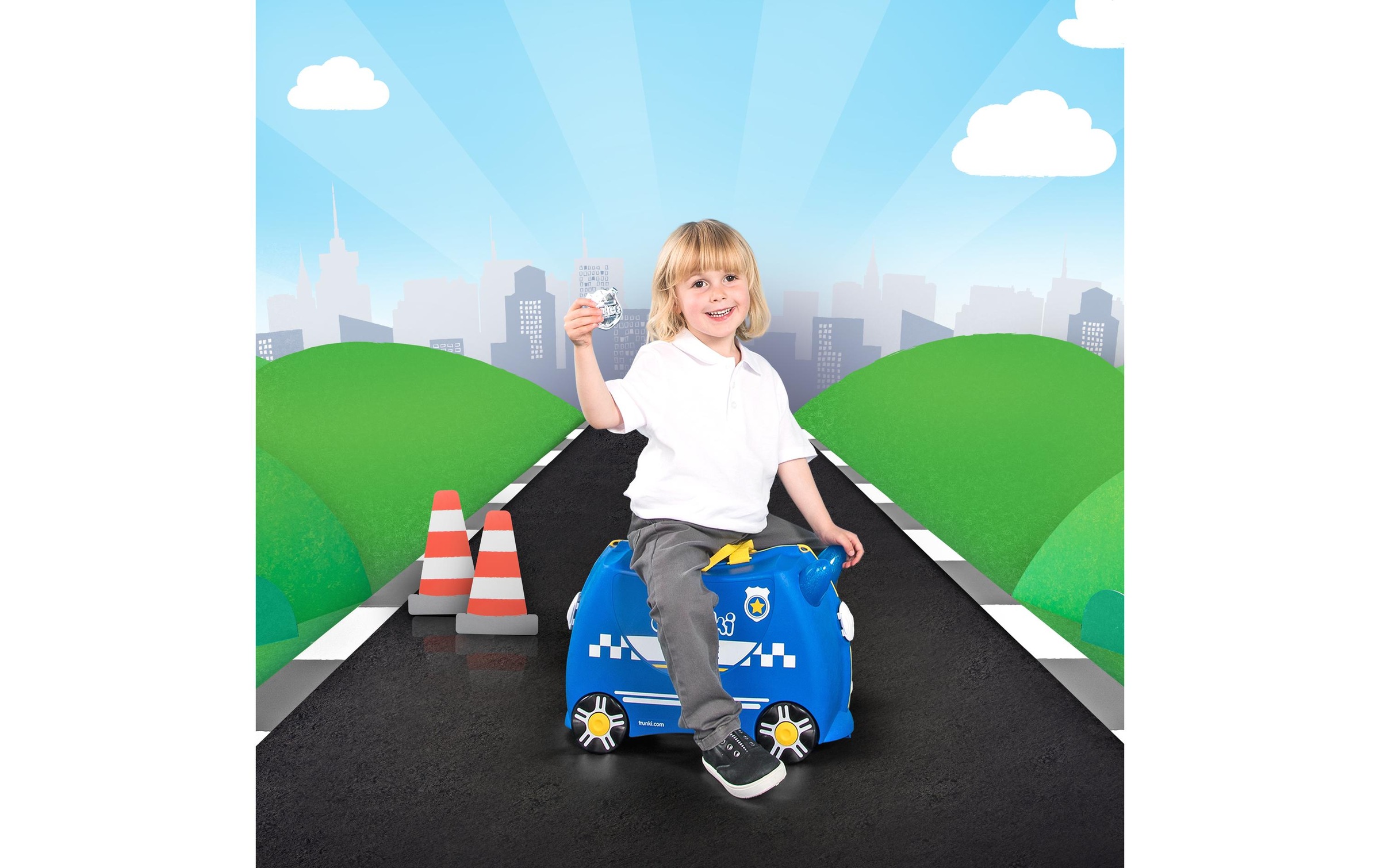 TRUNKI Trolley »Polizei Blau« 4 Rollen