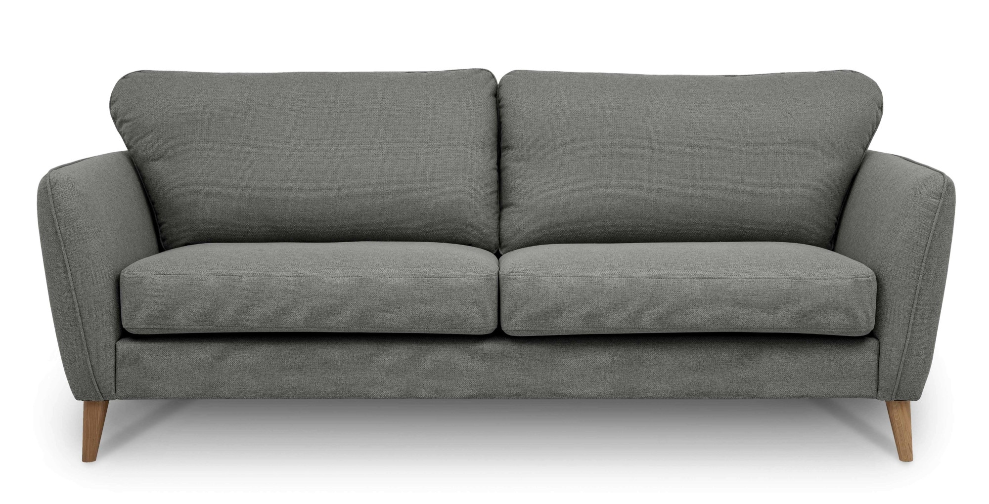 Home affaire 3-places »MARSEILLE 3er Sofa 206 cm, Cord, Flachgewebe, Struktur, Webstoff« Massivholzbeine Eiche, Landhausstil, Wellenunterfederung