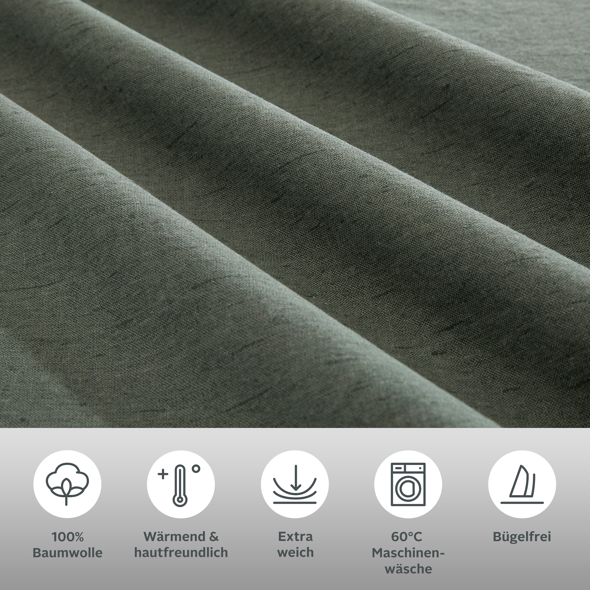 Bruno Banani Linge de lit réversible »Merlin in Gr. 135x200 oder 155x220 cm« 2 cuis tlg. Baumwollbettwäsche, Leinen-Look in Melange-Optik