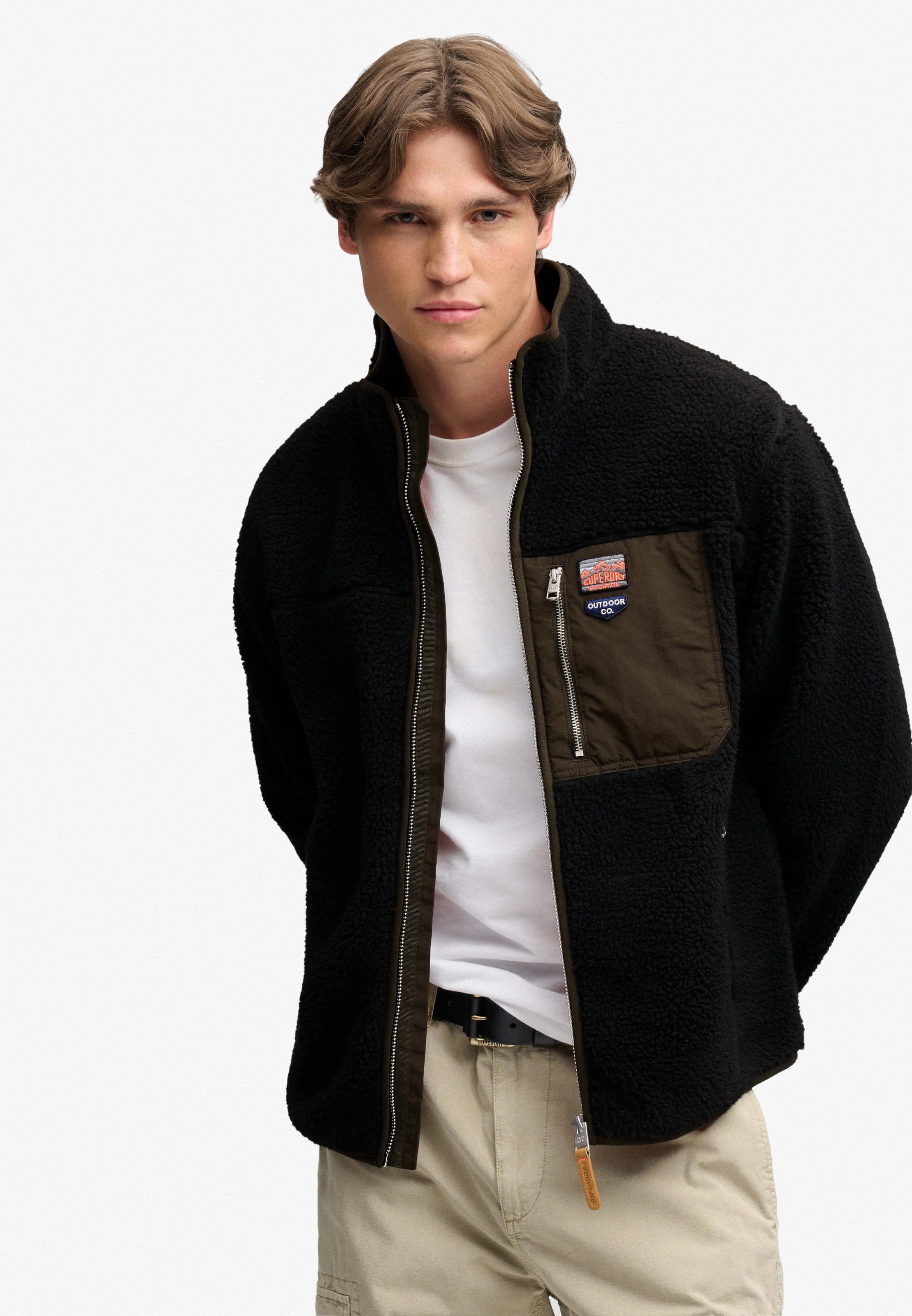 Superdry Sweatjacke »VINTAGE RETRO FULL ZIP FLEECE« Kunstfaser, relaxed fit