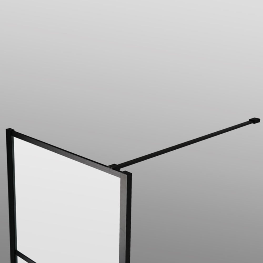 welltime Walk-in-Dusche »Walk In Black Blocks Frosted« Milchglasscheiben