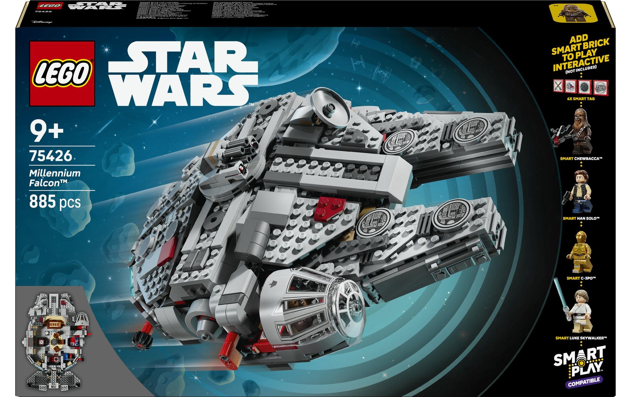 LEGO® Konstruktionsspielsteine »SMART Play: Millennium Falke (75426), LEGO Star Wars ™« Mit SMART Brick kombatibel (nicht im Lieferumfang enthalten)