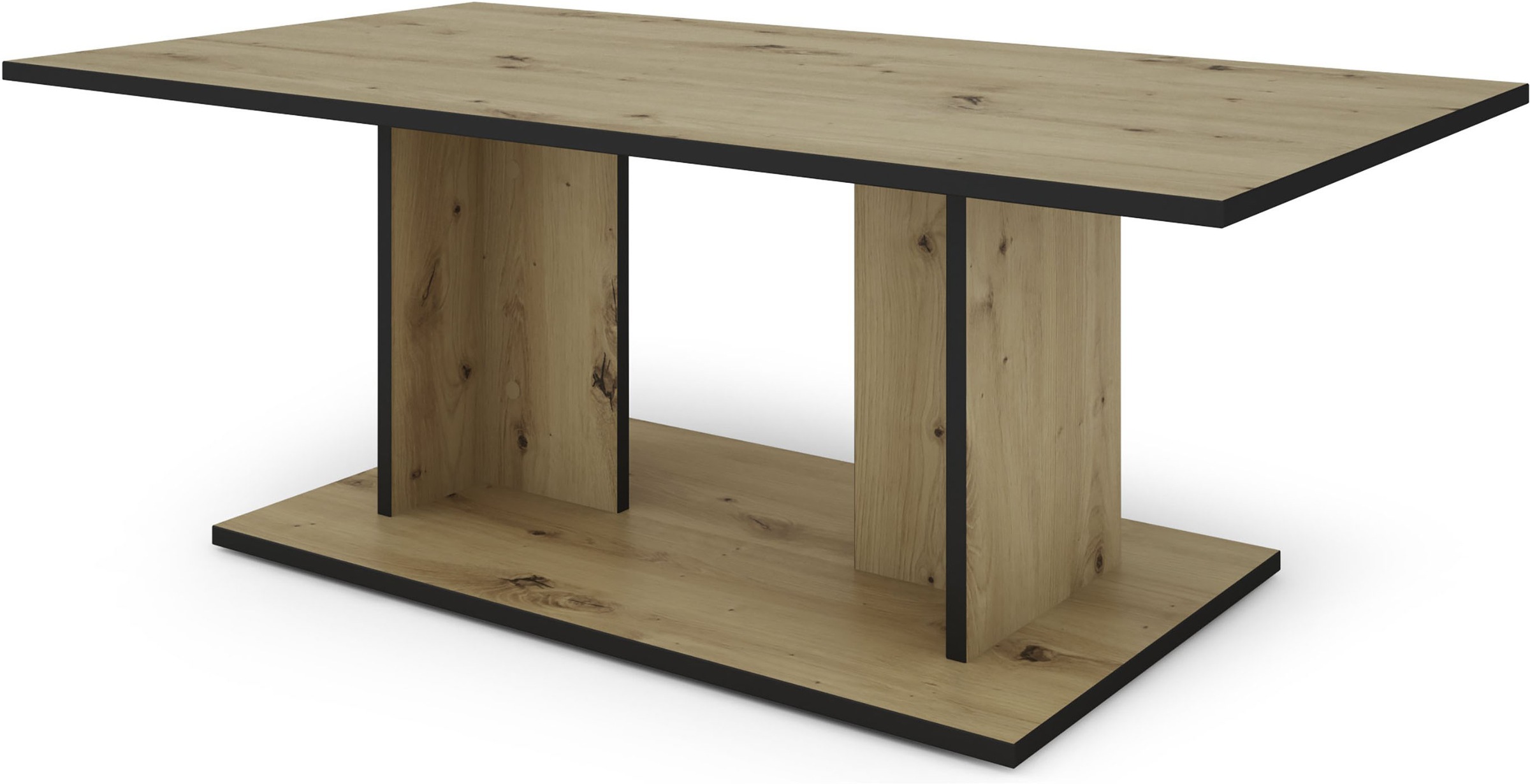 byLIVING Couchtisch »TOM« Eiche-Optik oder Weiss, Kante schwarz, Belastbarkeit 40 kg, B: 110 cm