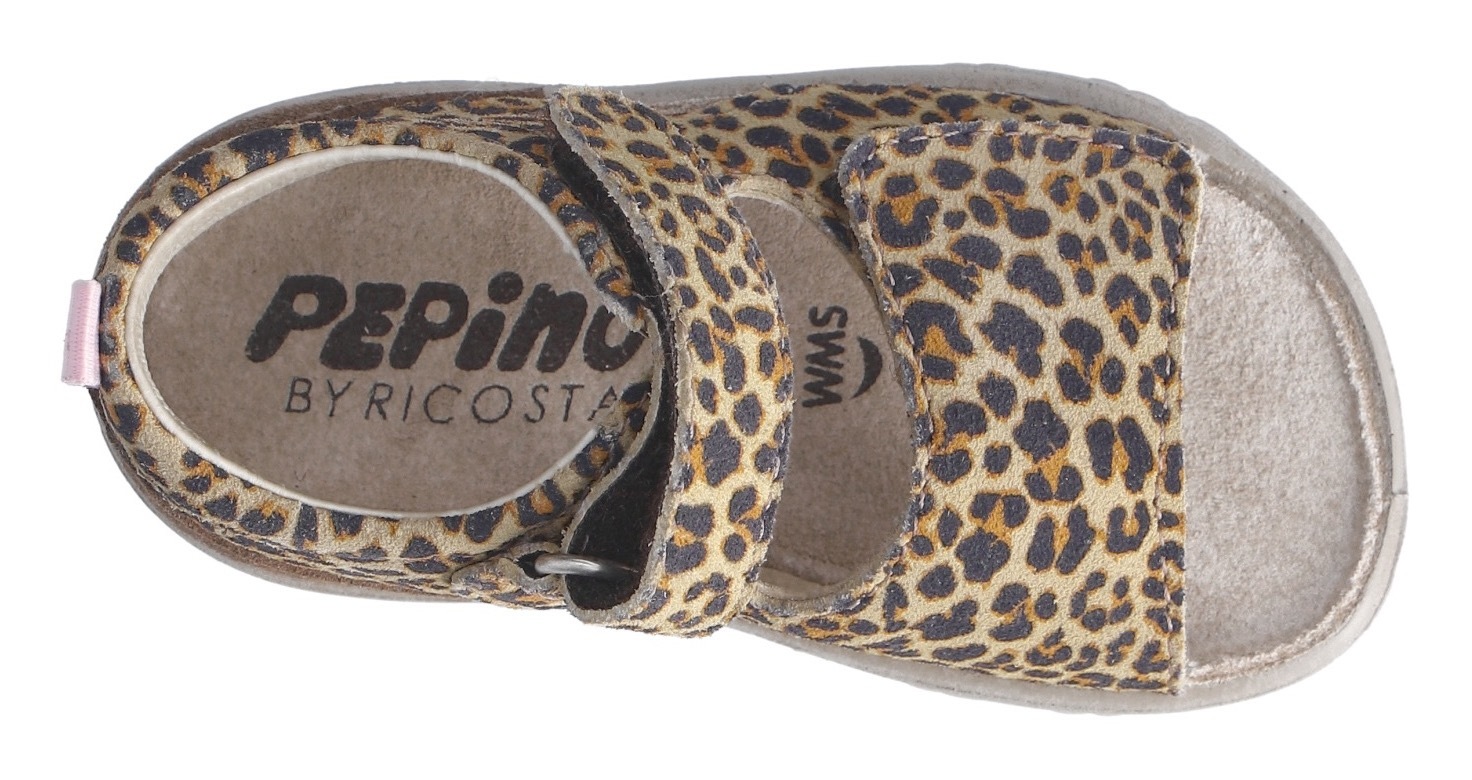 PEPINO by RICOSTA Lauflernschuh »Banu WMS: mittel«  Sandalette mit Klett und Animal Print, Grössenschablone zum Download