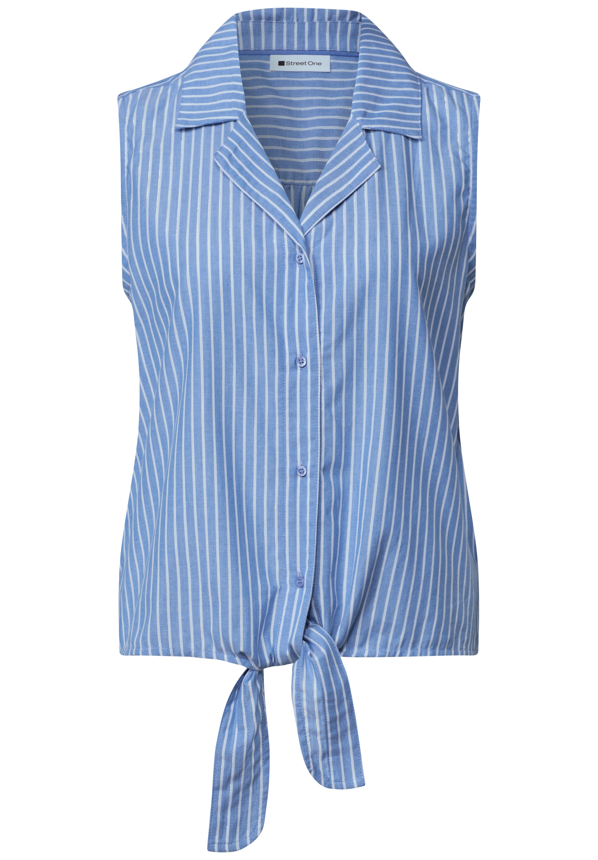 STREET ONE Top chemisier Blouse d'été, détail noué, sans manches