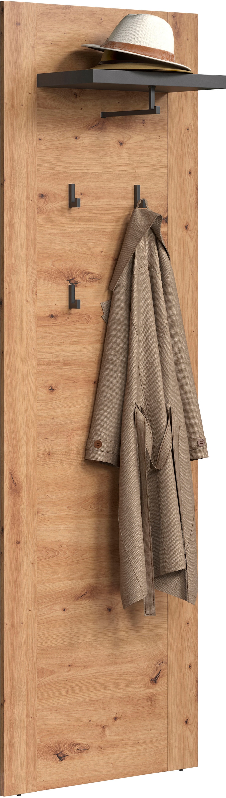 Home affaire Panneau de vestiaire »Ambres« Garderobenpaneel mit Ablage & Haken - (B/T/H) 62/26/199 cm