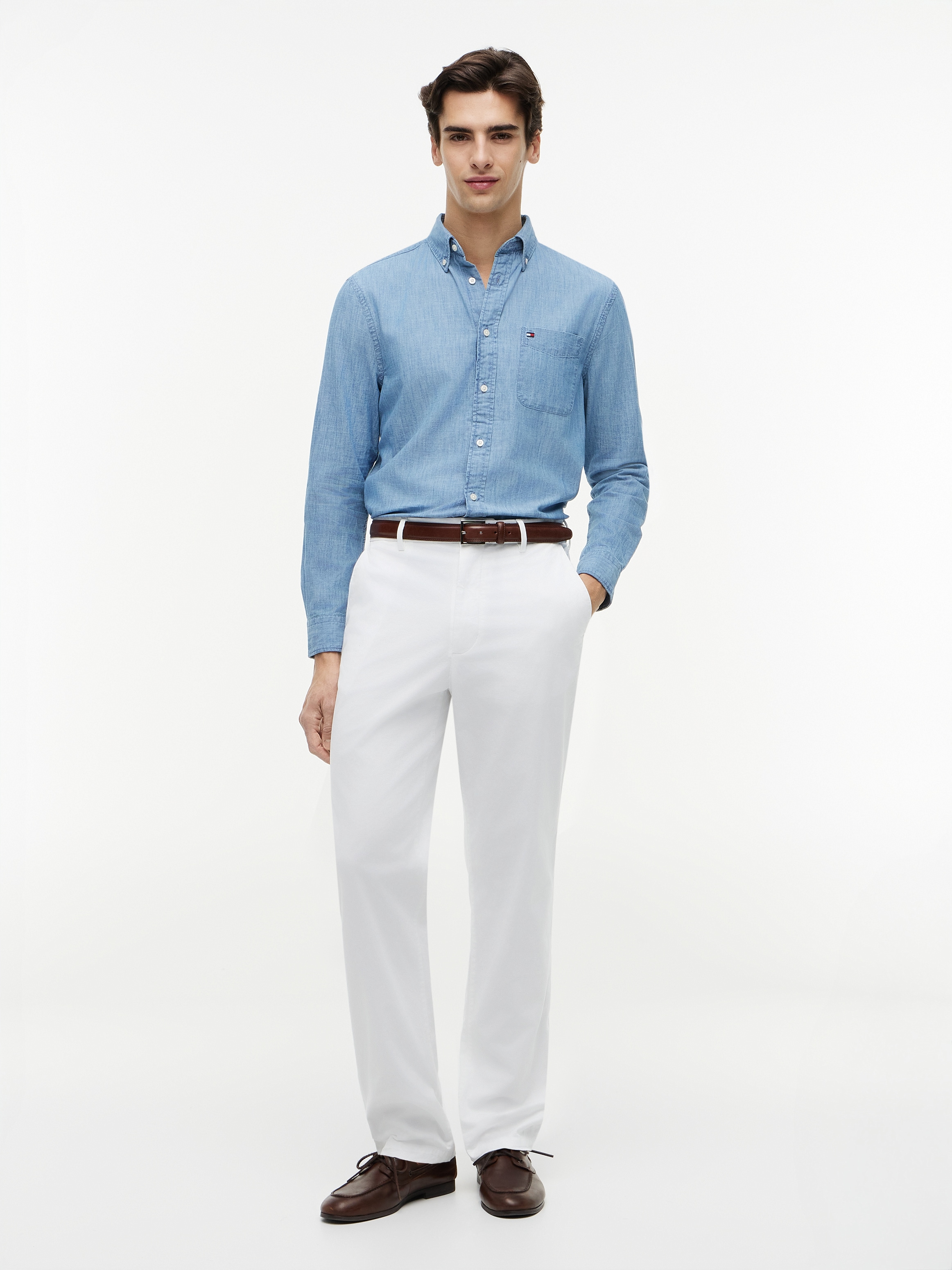 Tommy Hilfiger Langarmhemd »CHAMBRAY POCKET Regular Fit«