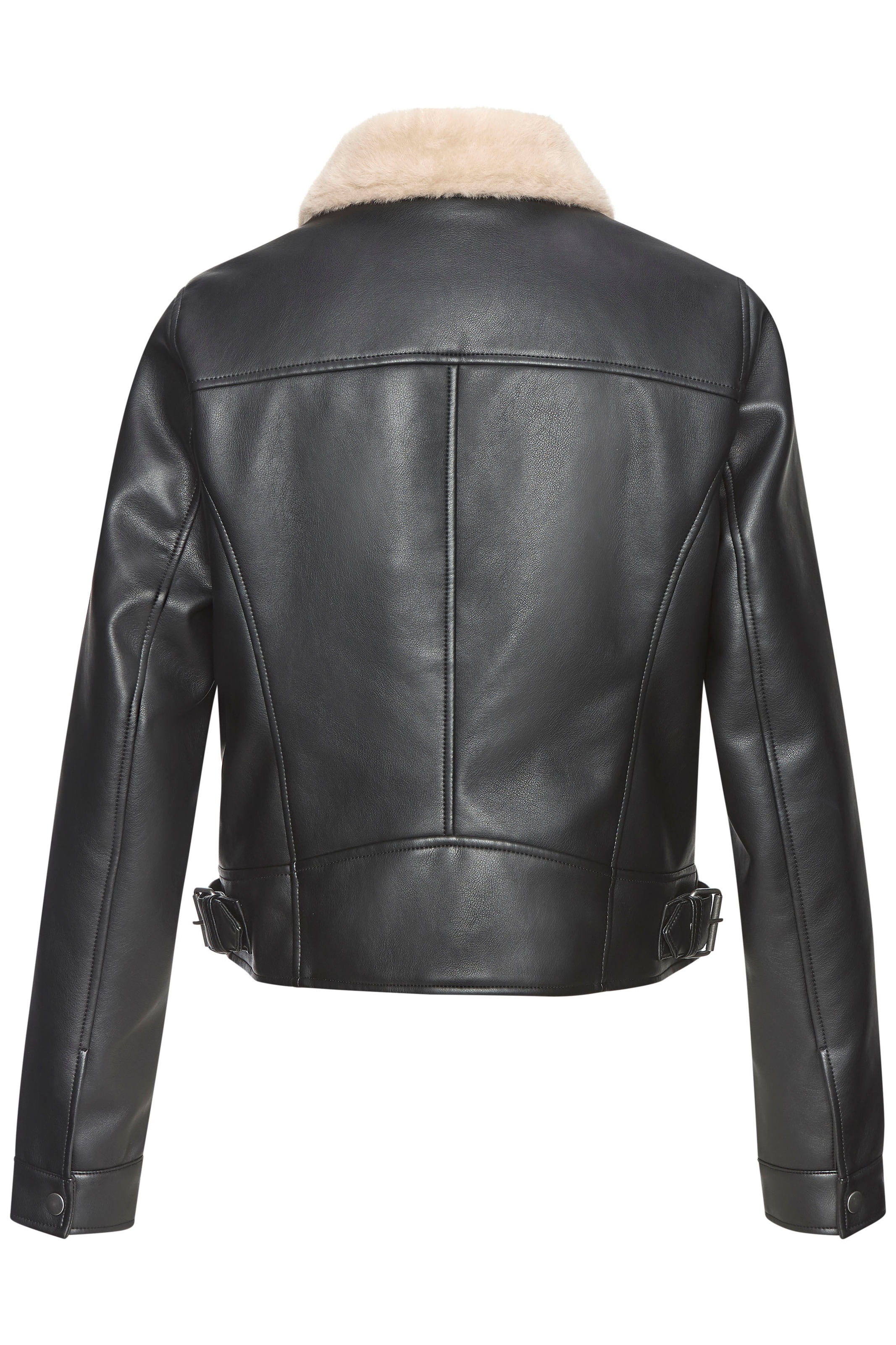 Buffalo Veste en imitation cuir avec imitation peau d'agneau, veste en shearling