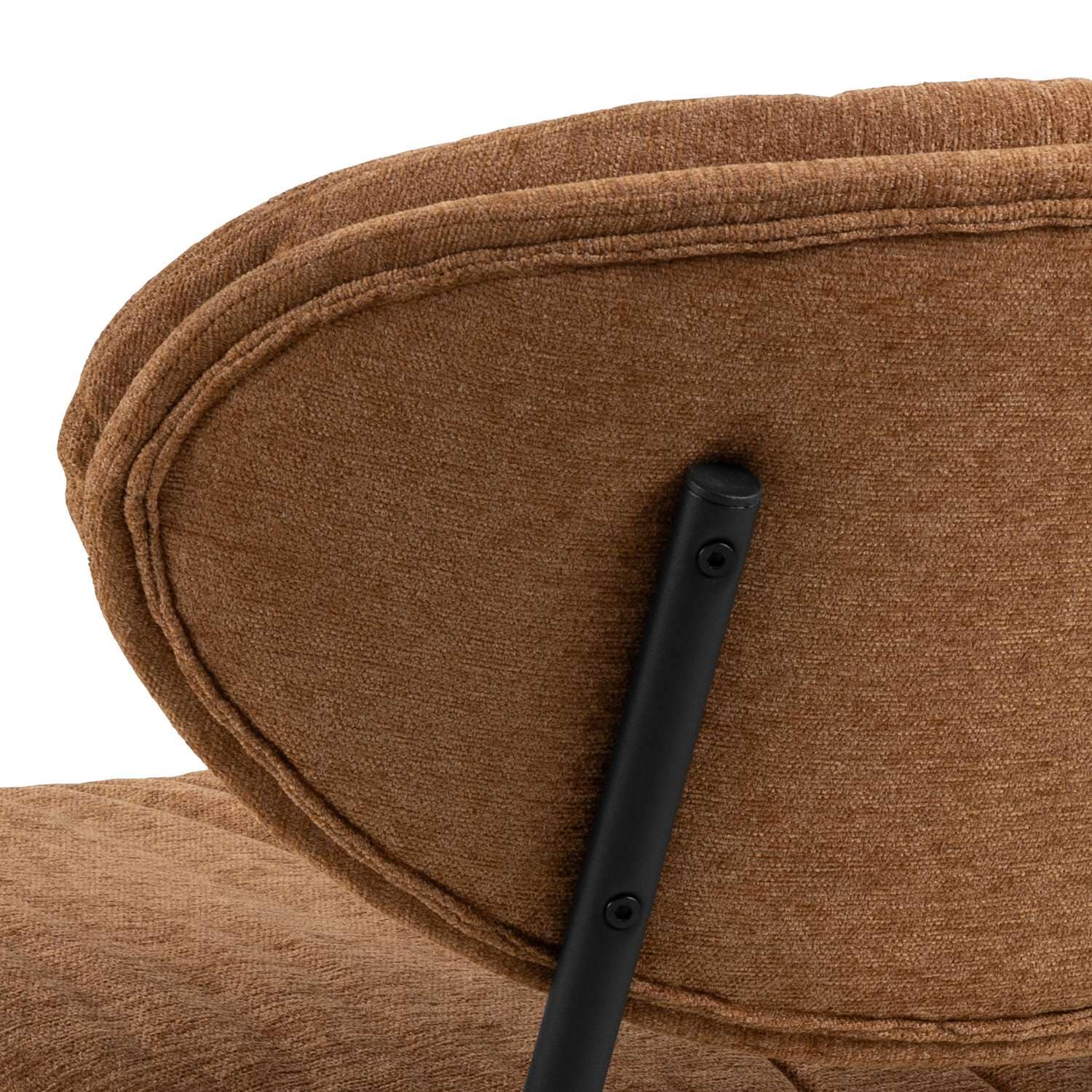 ACTONA GROUP Fauteuil lounge »Burma« tissu terracotta, pieds en acier noir, hauteur d'assise : 43 cm