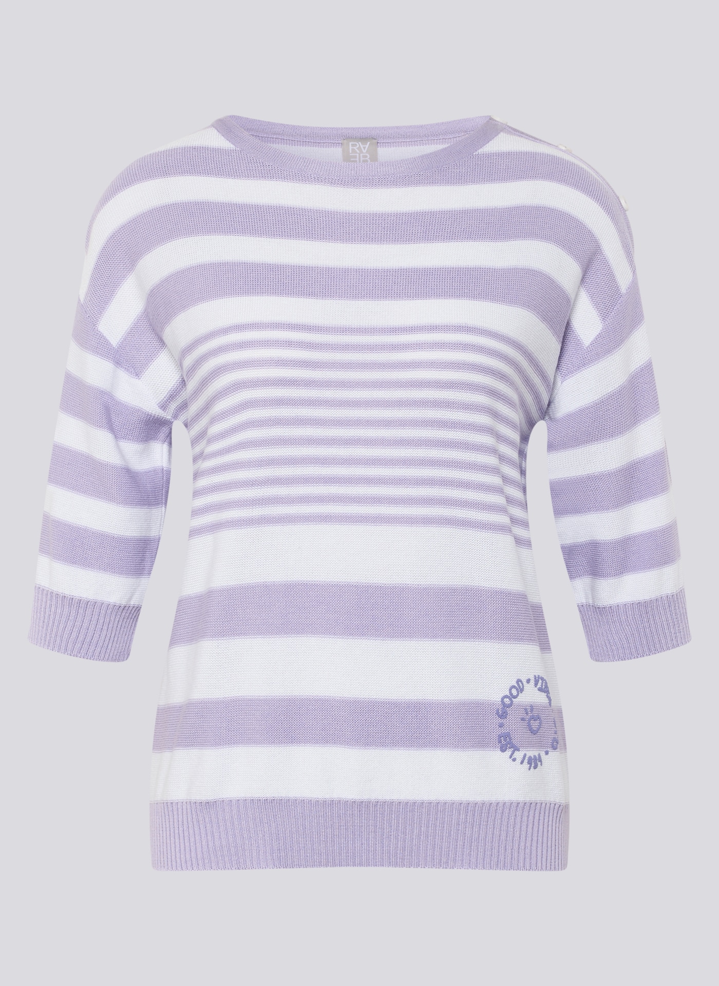 Rabe Rundhalspullover mit Streifen Muster