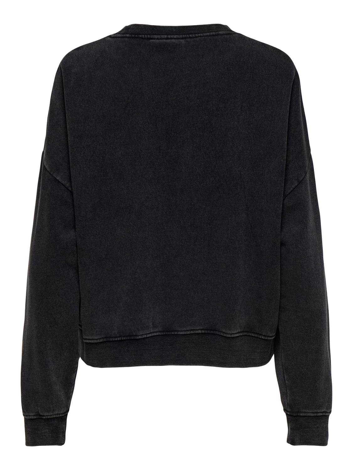 ONLY Sweat-shirt »ONLSWEAT L/S CREW OVERSIZE SWT«, mélange de coton, coupe ample, col rond
