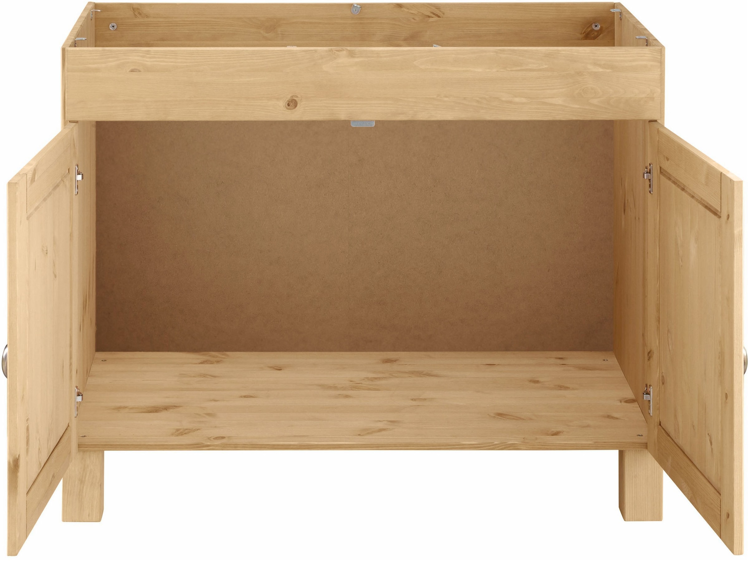 Home affaire Meuble évier »Oslo« 100 cm de large, incluant évier encastré en acier inoxydable, en pin