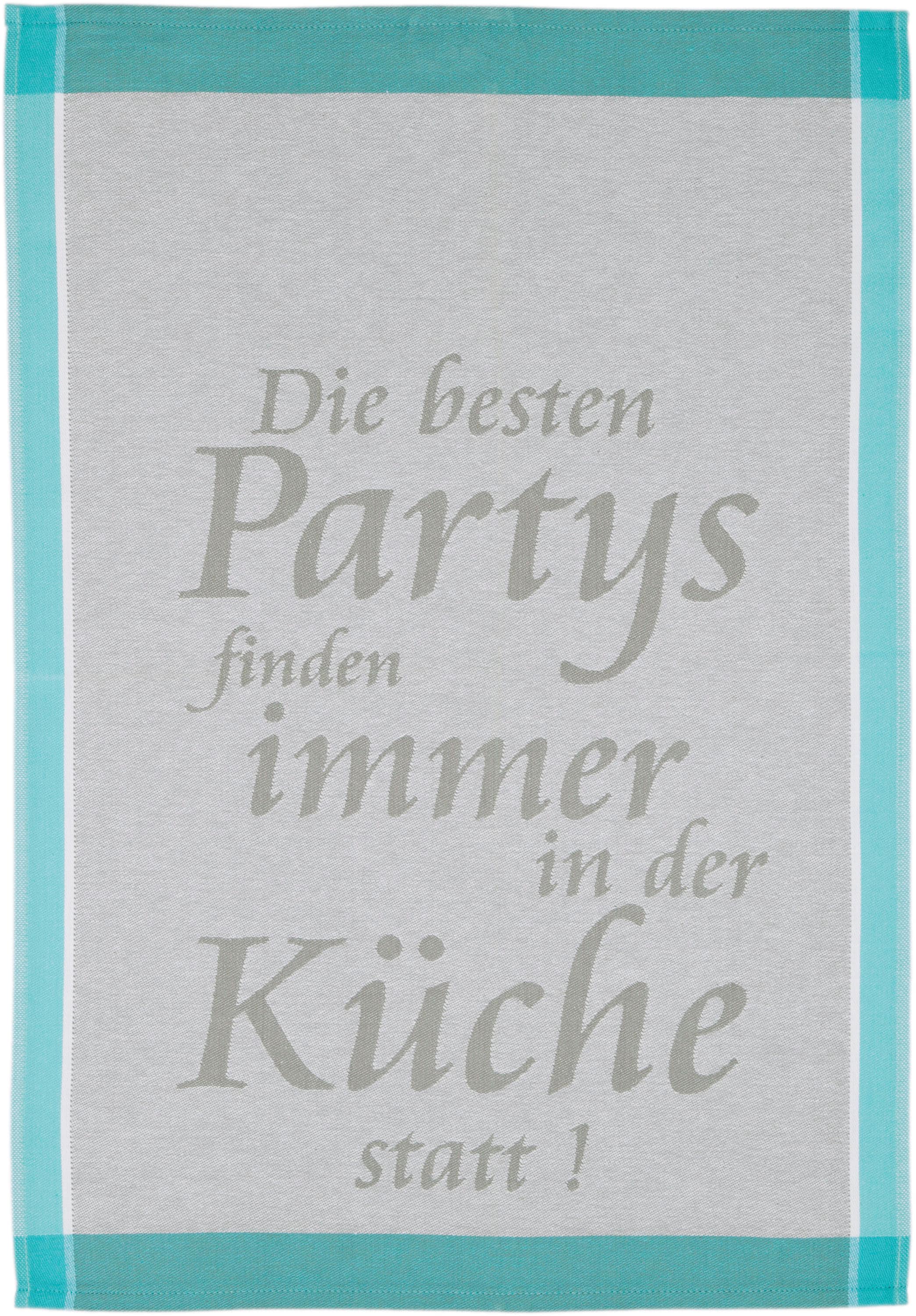 ROSS Chiffon à vaisselle »Die Besten Partys finden immer in der Küche statt« Serviette à imprimer, 100% coton