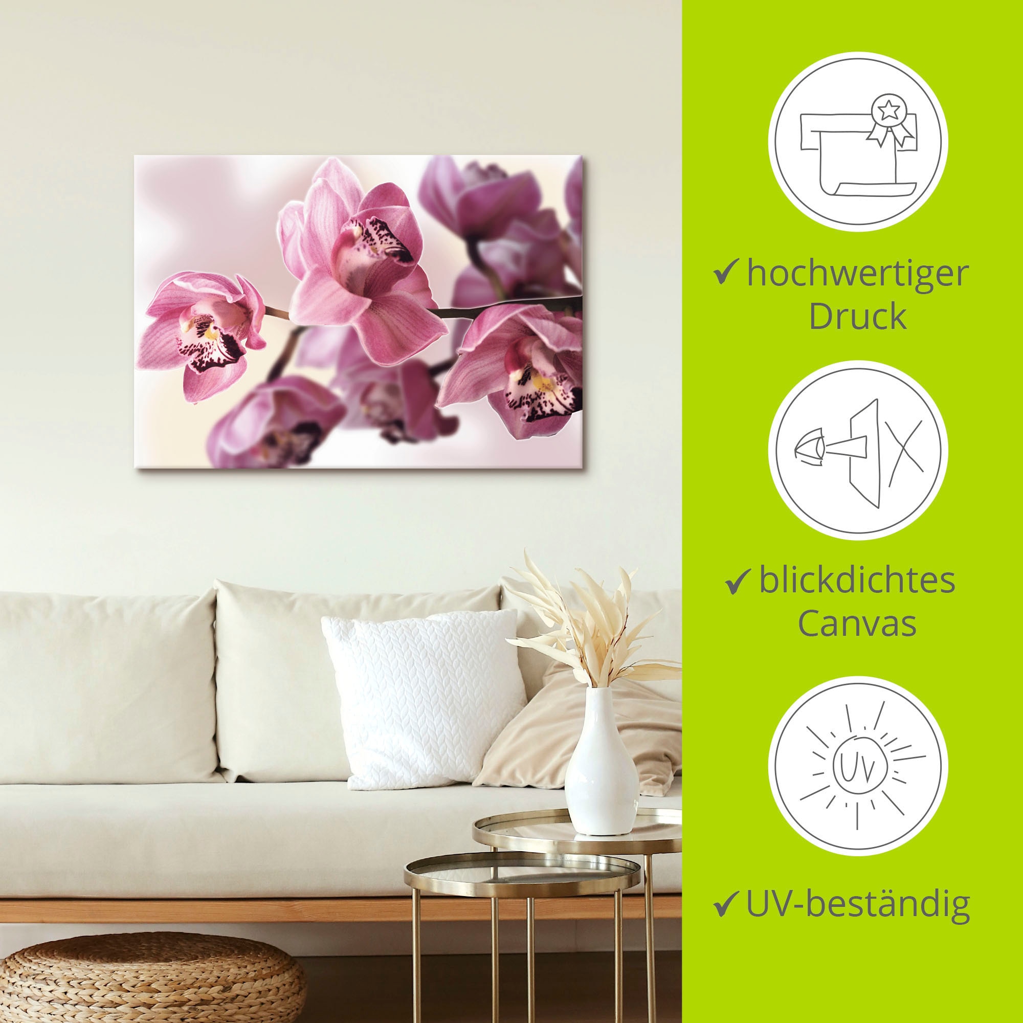 Artland Tableau sur toile »Rosa Orchidee« 1 cuis tlg. auf Holzrahmen gespannt